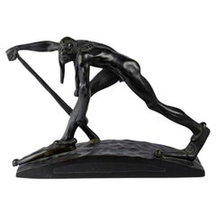Figura en Bronze patinado de Paul Rosanowski „Narr“ aus dem 20. Jahrhundert