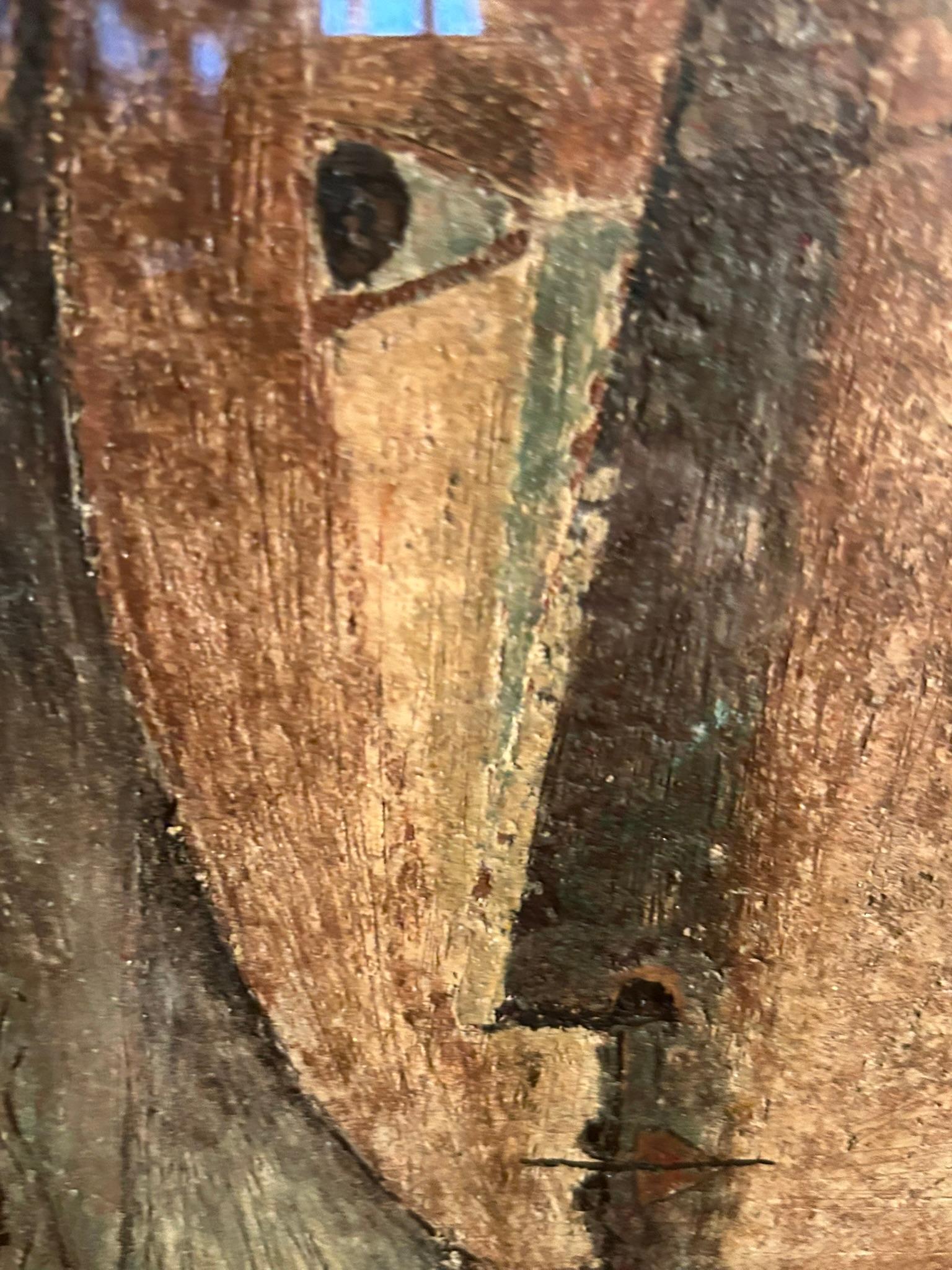 Italian “Figura Frontale” di Antonio Mignozzi - Olio/Affresco su Tela - Italia 1970/'80 For Sale