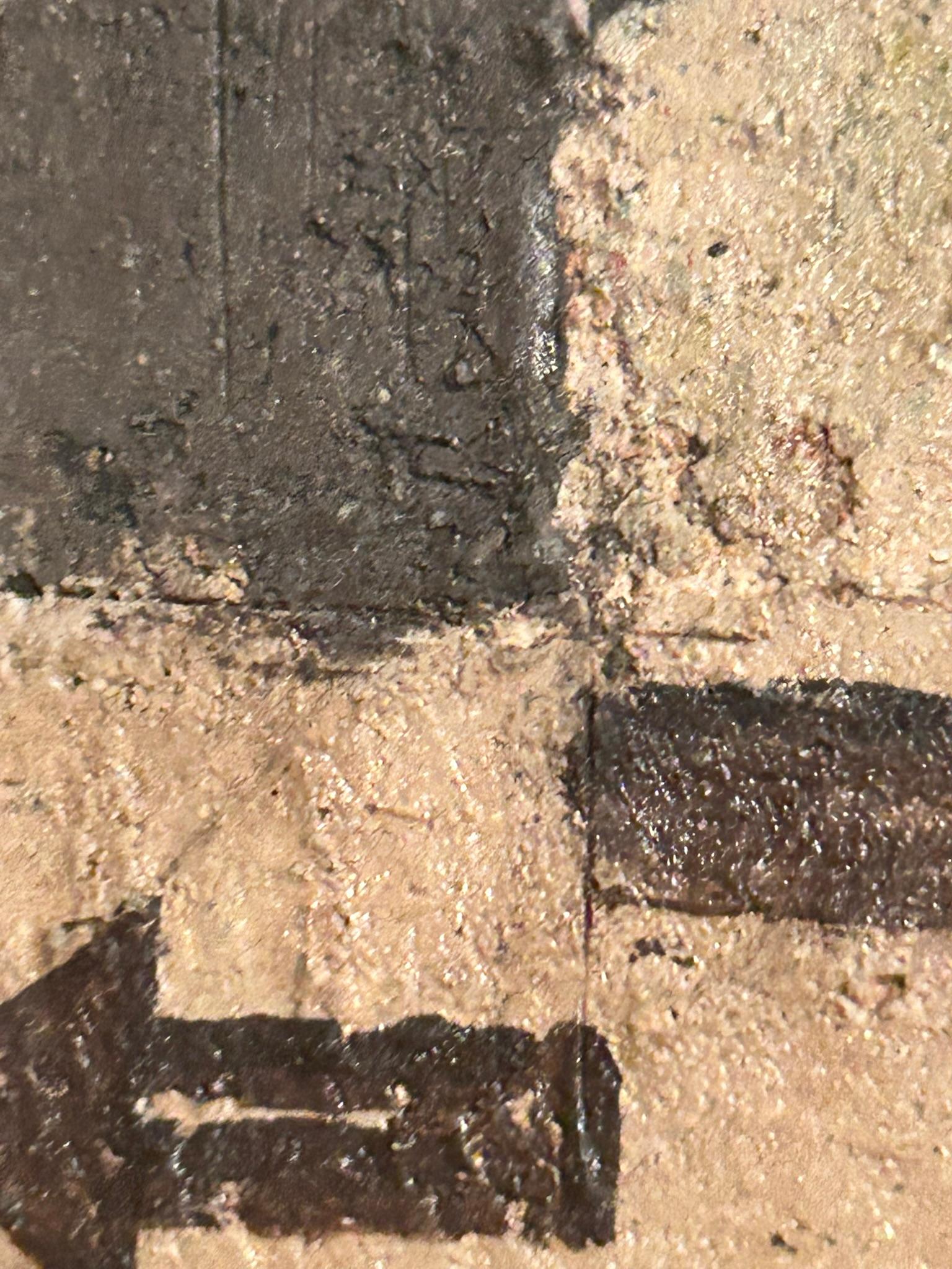 Late 20th Century “Figura Frontale” di Antonio Mignozzi - Olio/Affresco su Tela - Italia 1970/'80 For Sale