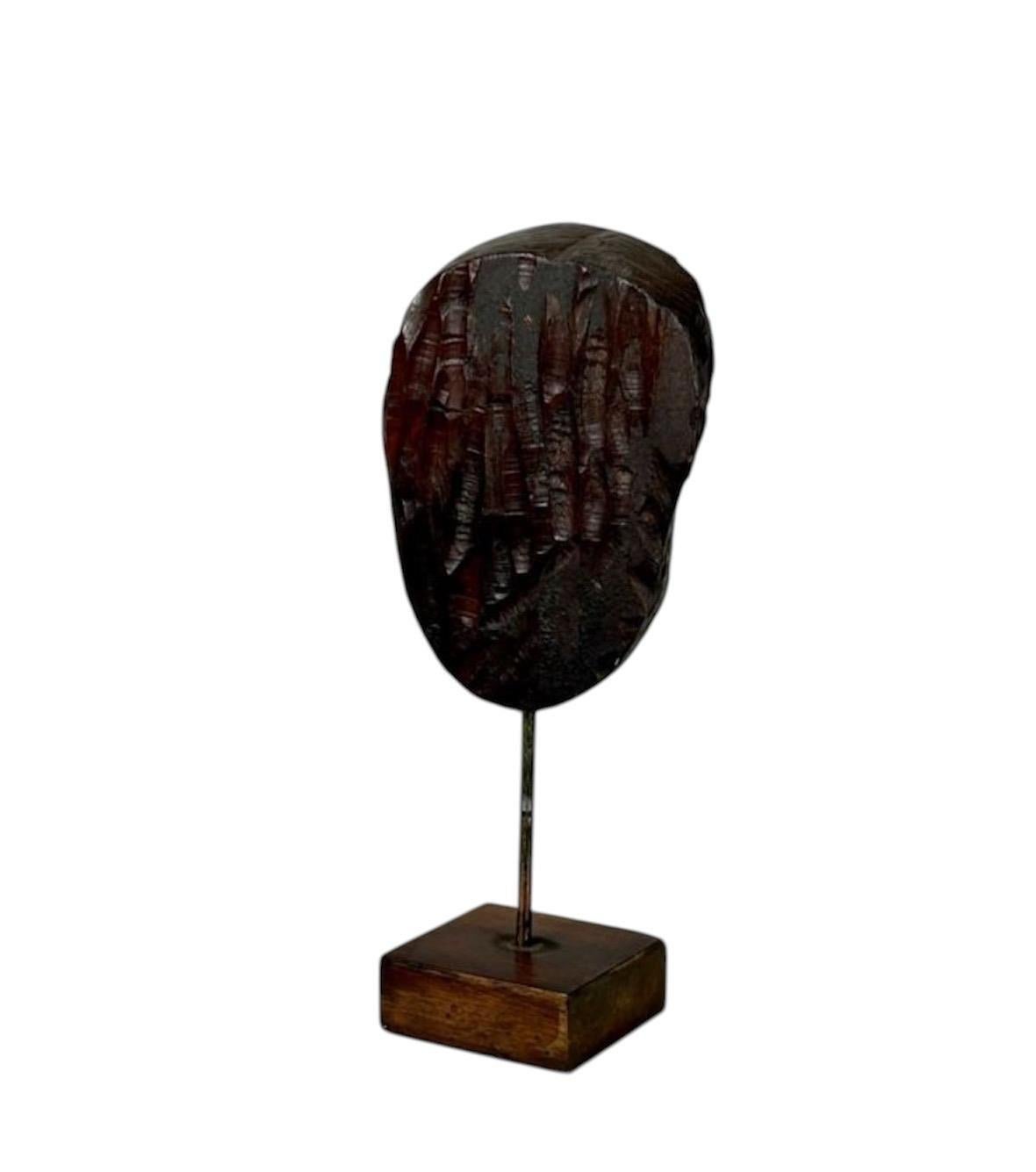 Talla facial de niño Circa 1.910
Cara tallada sobre peana de hierro y madera
Magnífico detalle en las facciones faciales