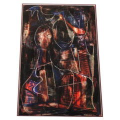 Pittura astratta modernista a tecnica mista - Hilda Altschule, 1957