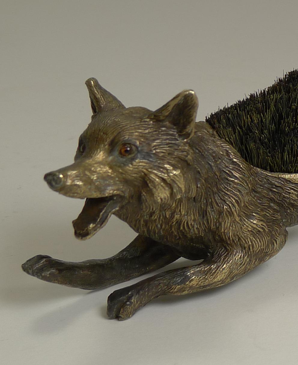 Figural Antique Austrian Bronze Pen/Nib Wipe - Fox, circa 1900 2