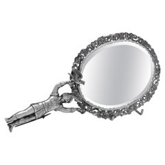 Figuraler antiker Handspiegel aus Sterlingsilber – London 1882