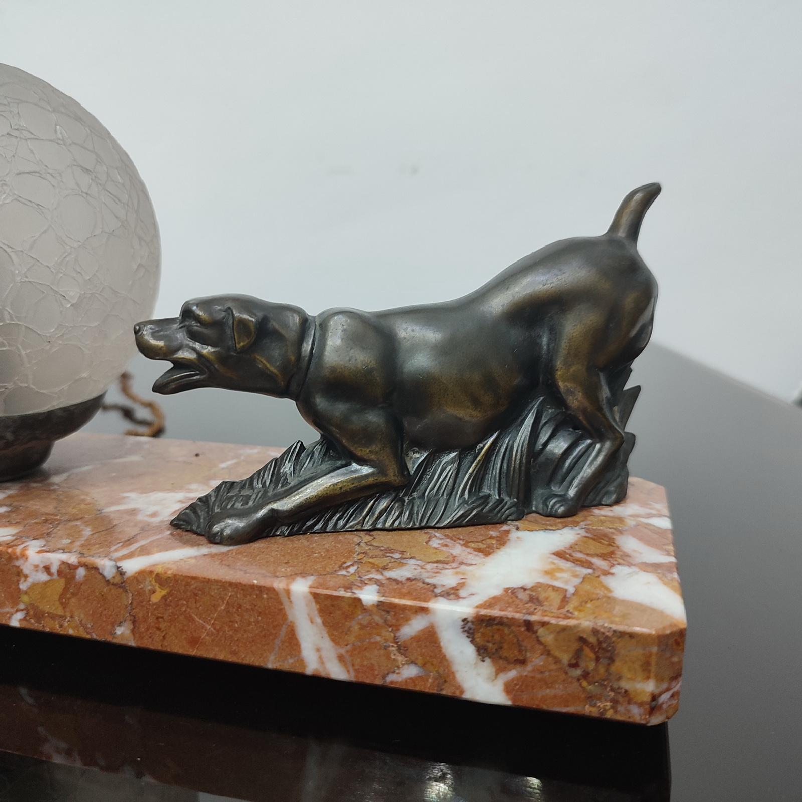 Figural Art Deco French Table Lamp For Sale 5