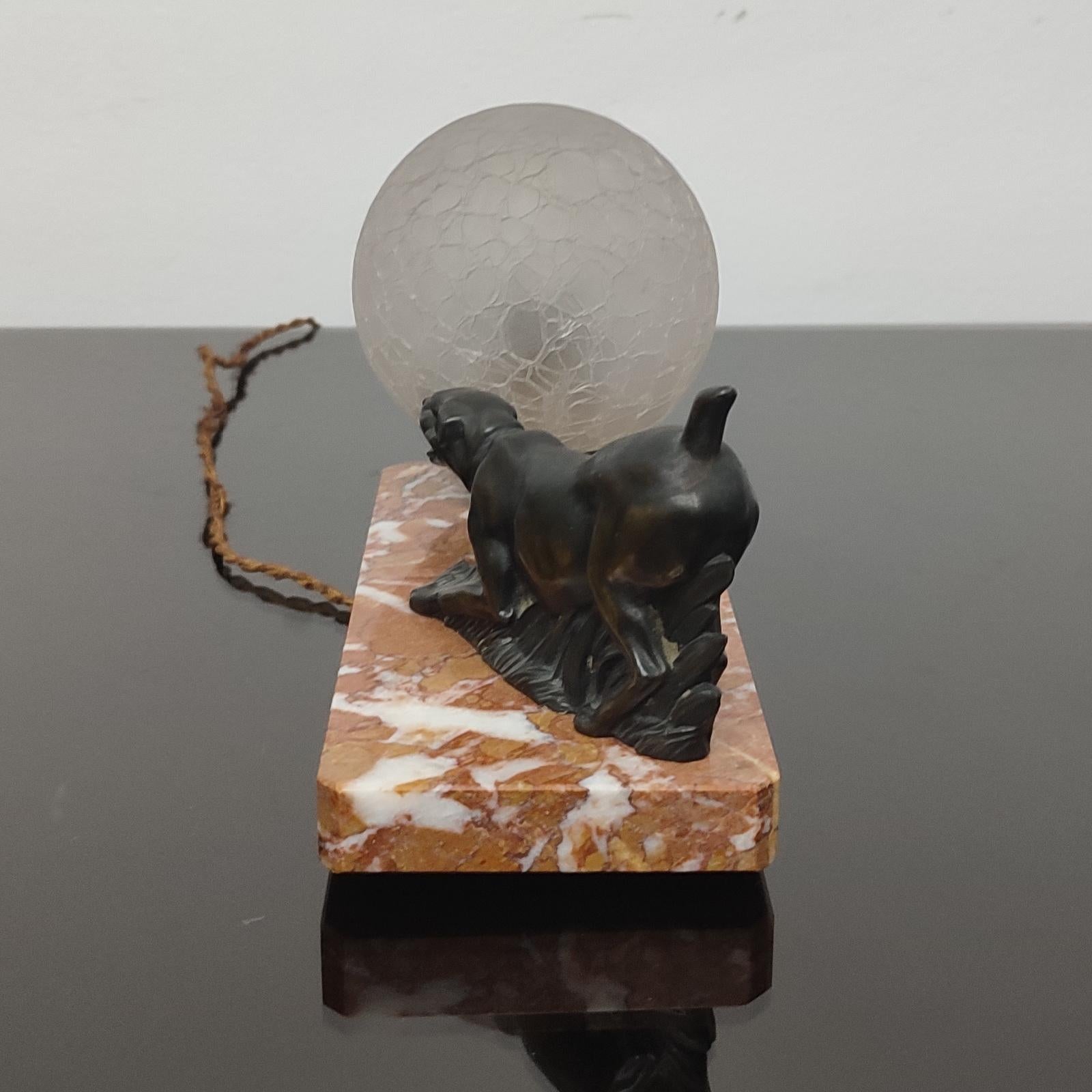 Figural Art Deco French Table Lamp For Sale 3