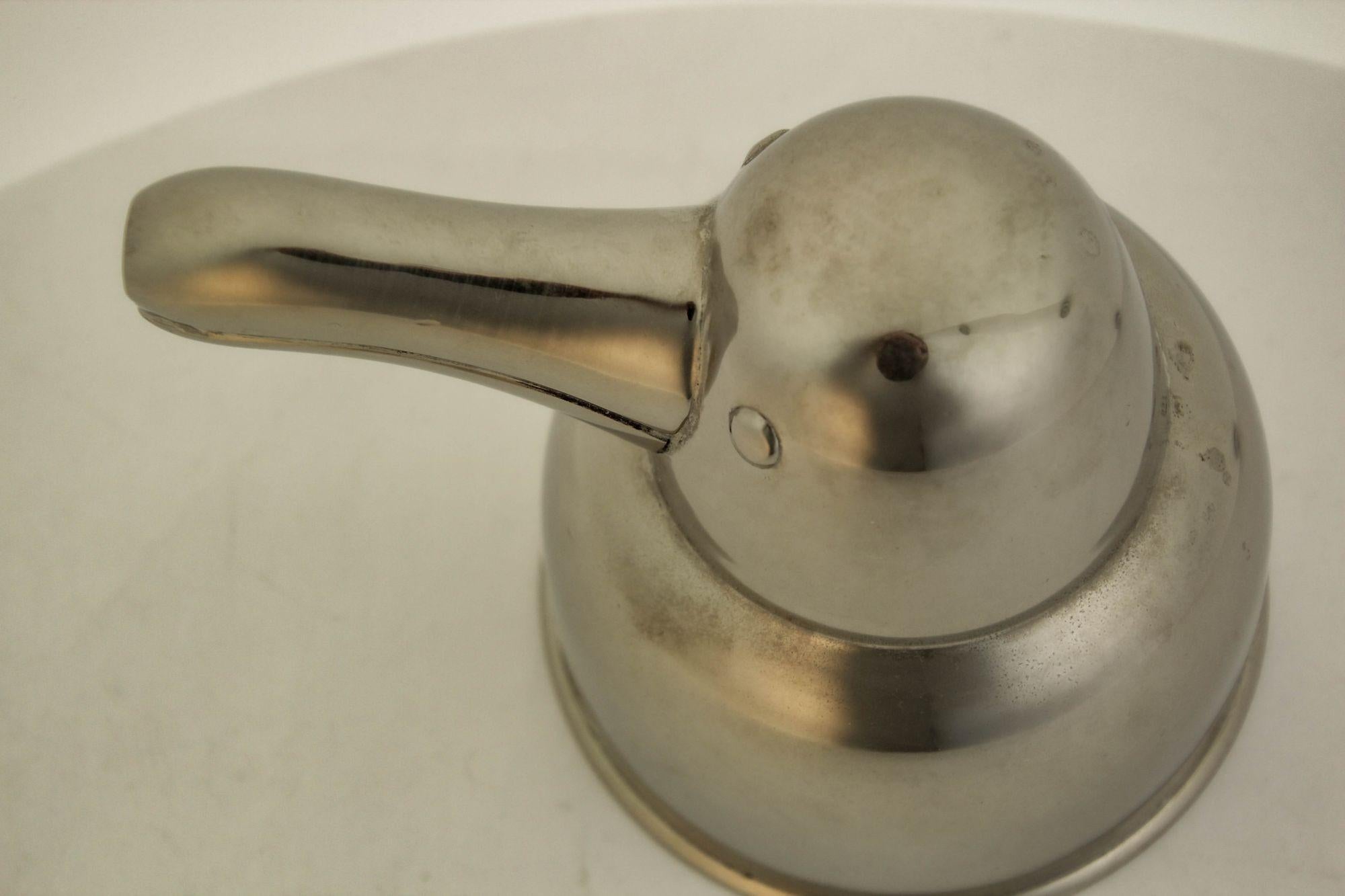 Figural Art Deco Style Chrome Penguin Cocktail Shaker 1980s 1