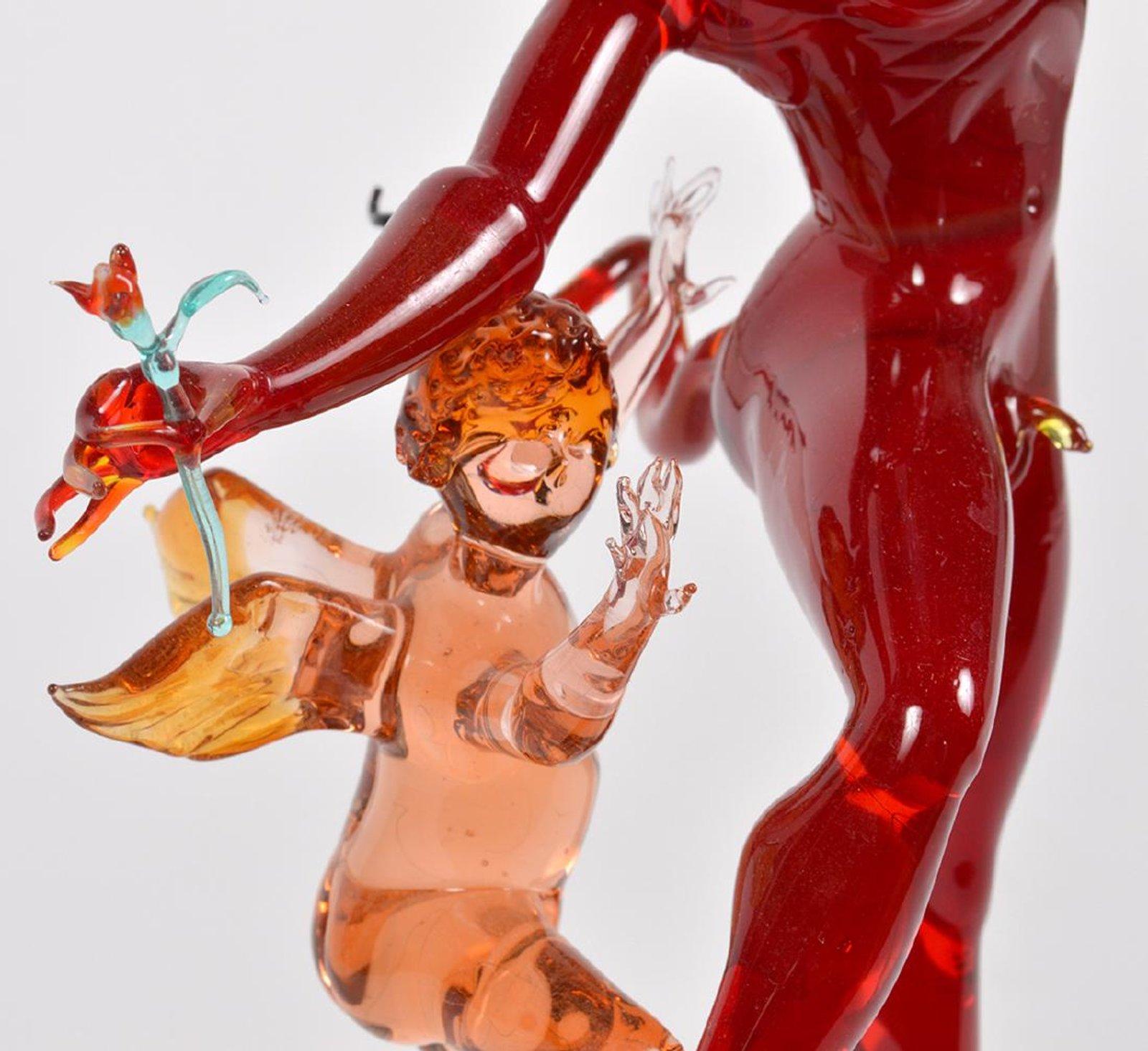 20th Century Figural Art Glass Candlestick by Lucio Bubacco For Sale
