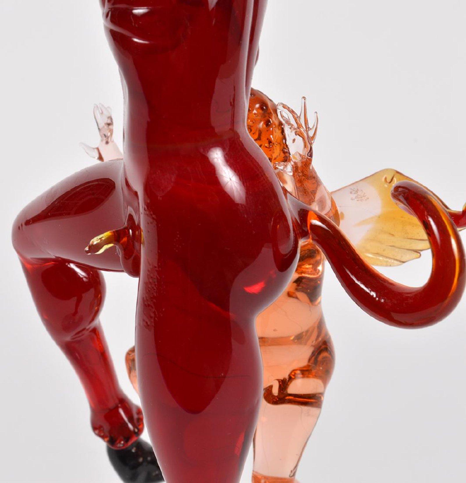 Figural Art Glass Candlestick by Lucio Bubacco For Sale 1