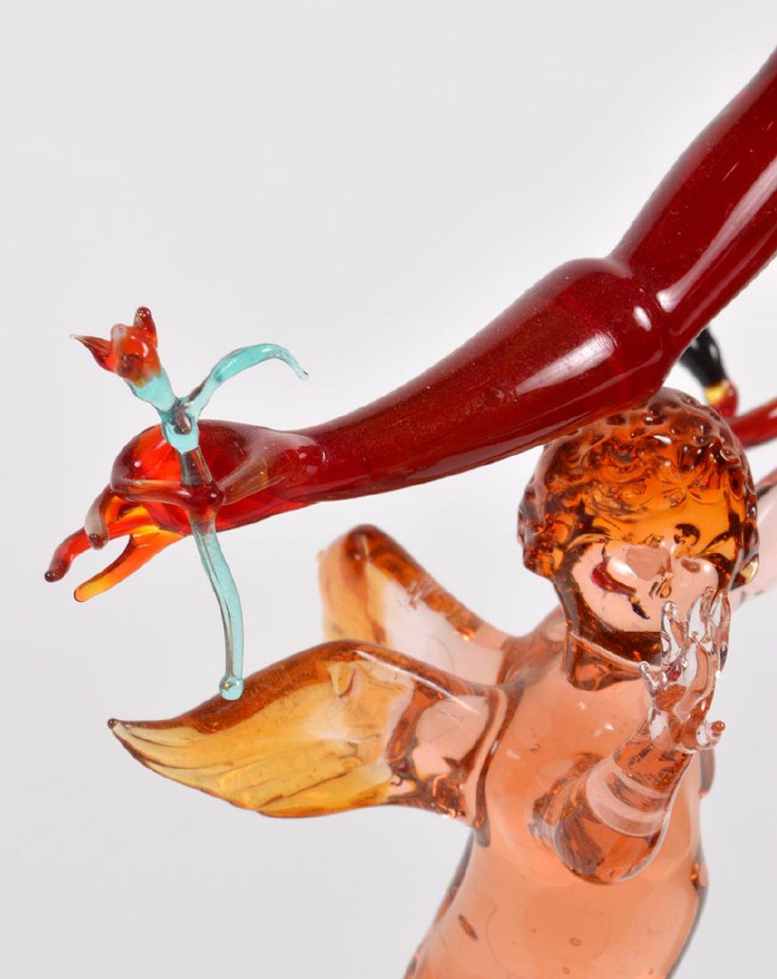 Figural Art Glass Candlestick by Lucio Bubacco For Sale 2