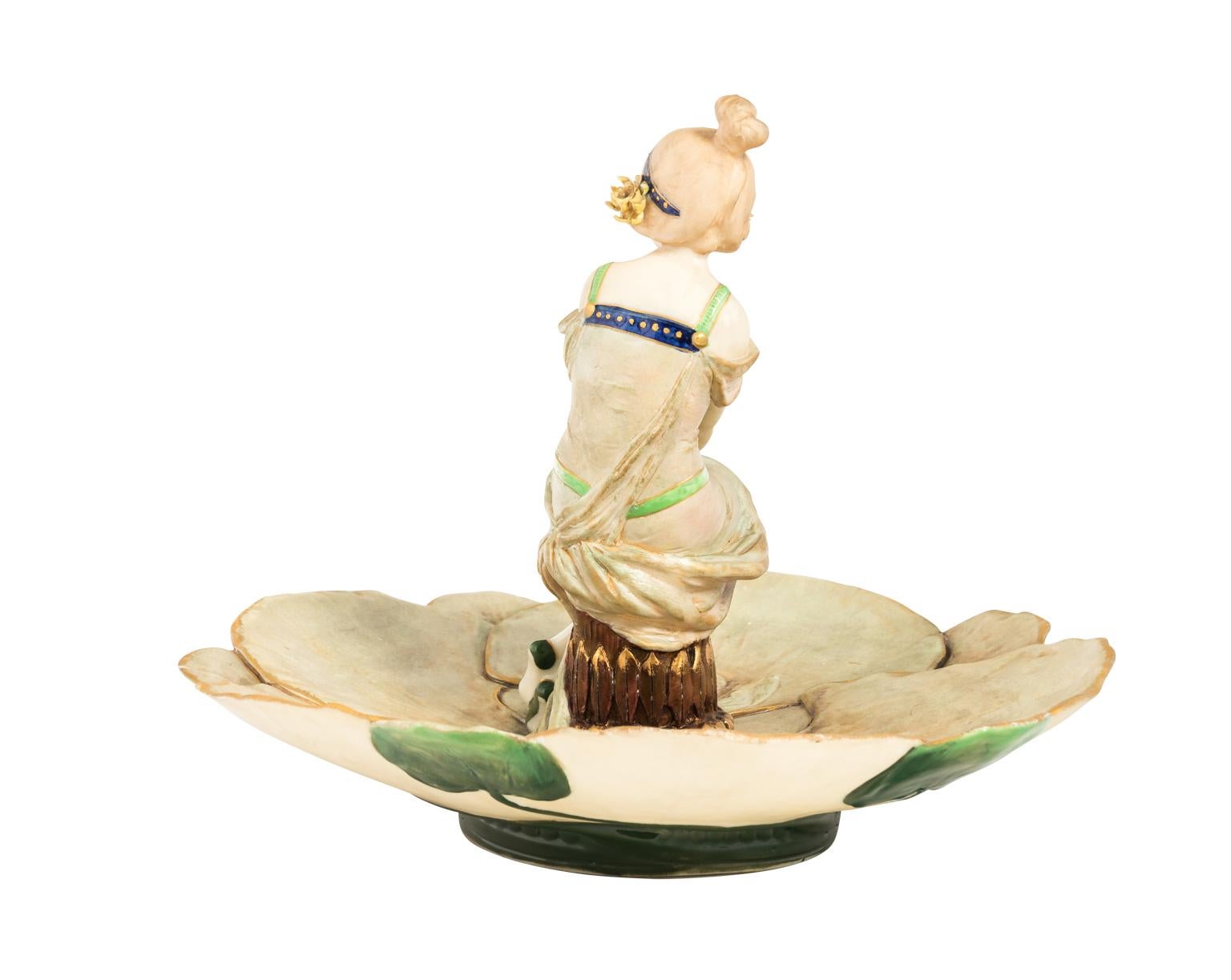 20th Century Figural Art Nouveau Dish For Sale