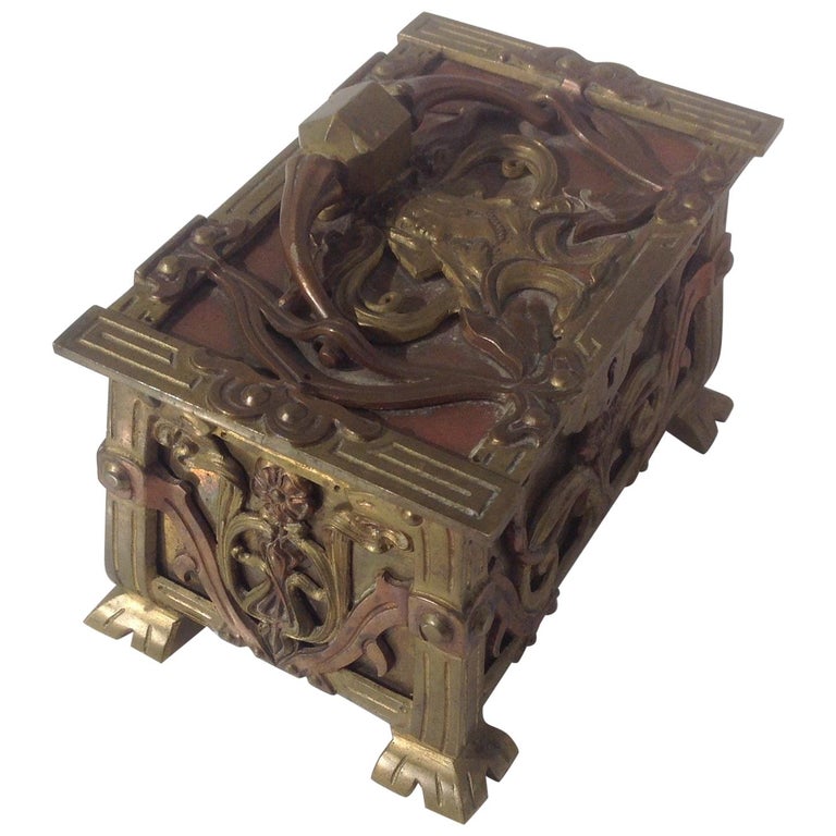 Figural Art Nouveau Sculptural Jewelry Box