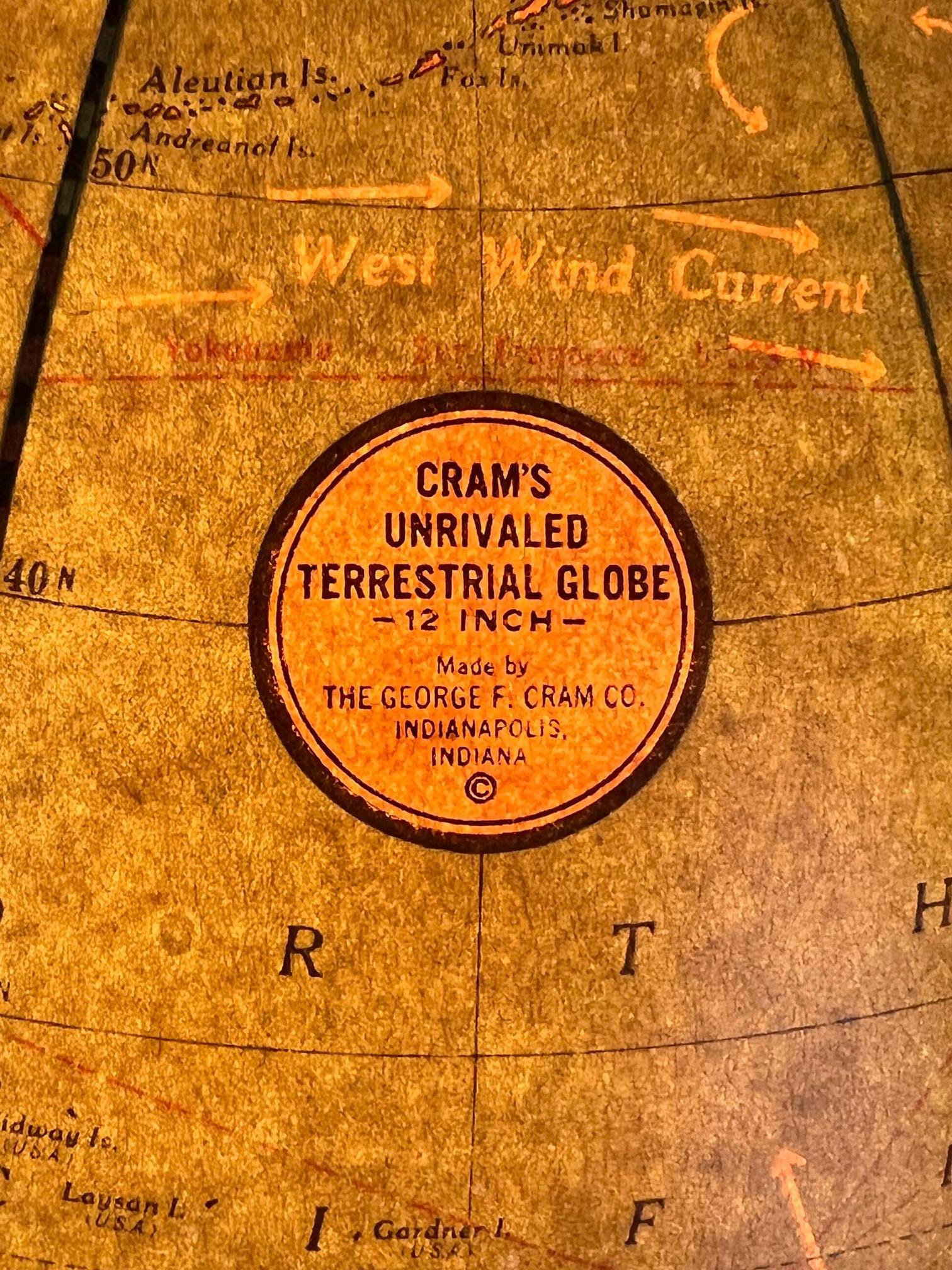 Figural Atlas & Globe Light by George F. Cram Co., c. 1940's 2