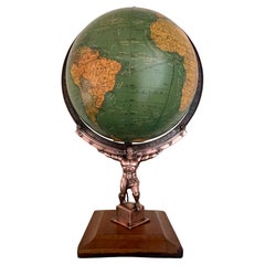 Figural Atlas & Globe Light by George F. Cram Co., c. 1940's
