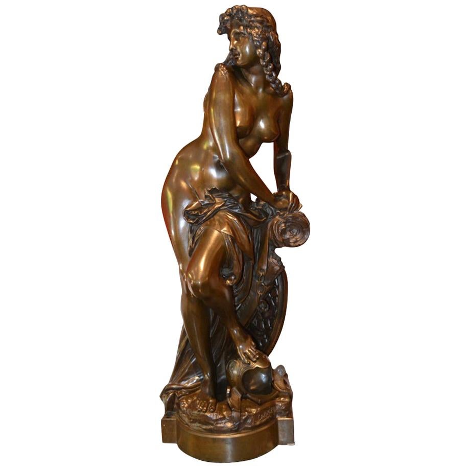 Figural Bronze Statue Depicting L' Amazon Captive by A. Carrier Belleuse