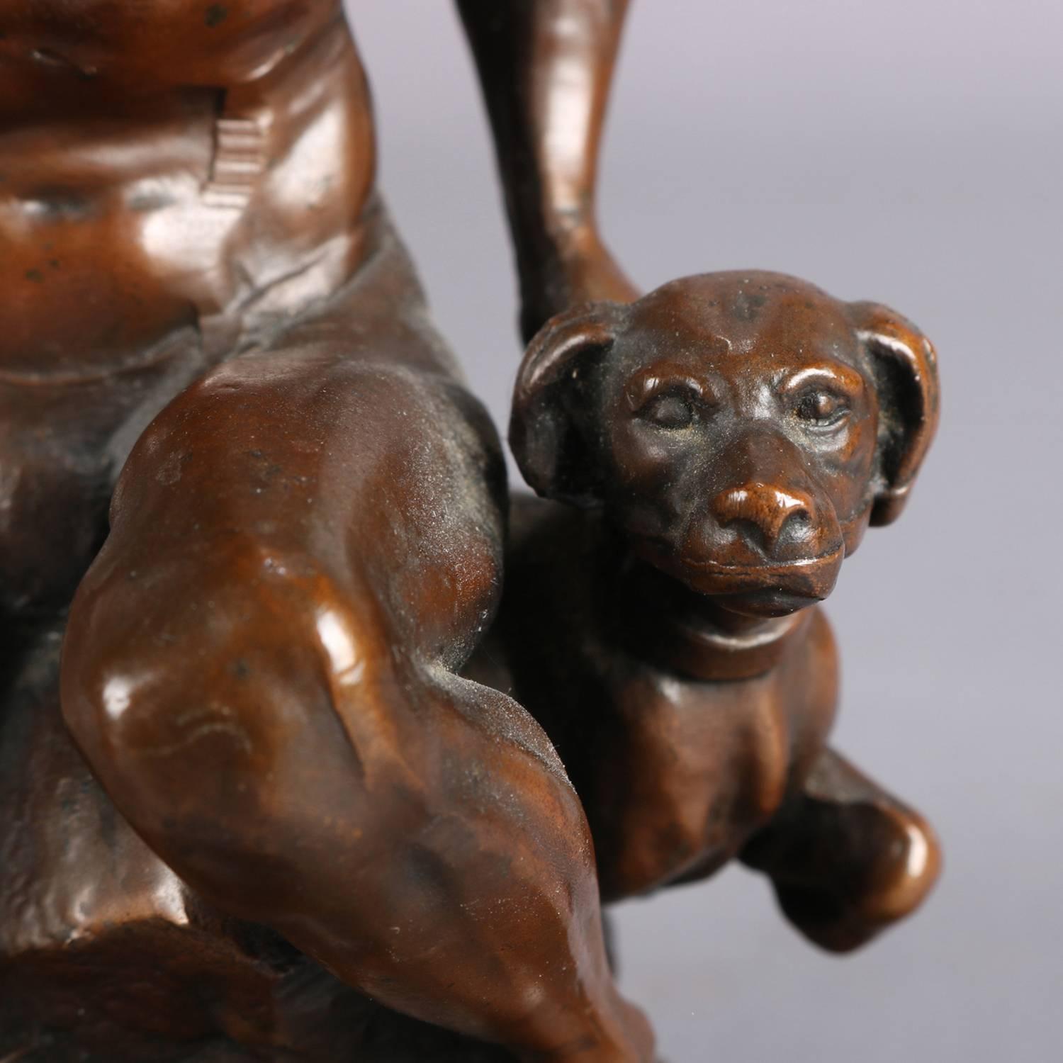 Figural Bronzed Native American Indian Sculpture Bookends Signed C. Vieth 2