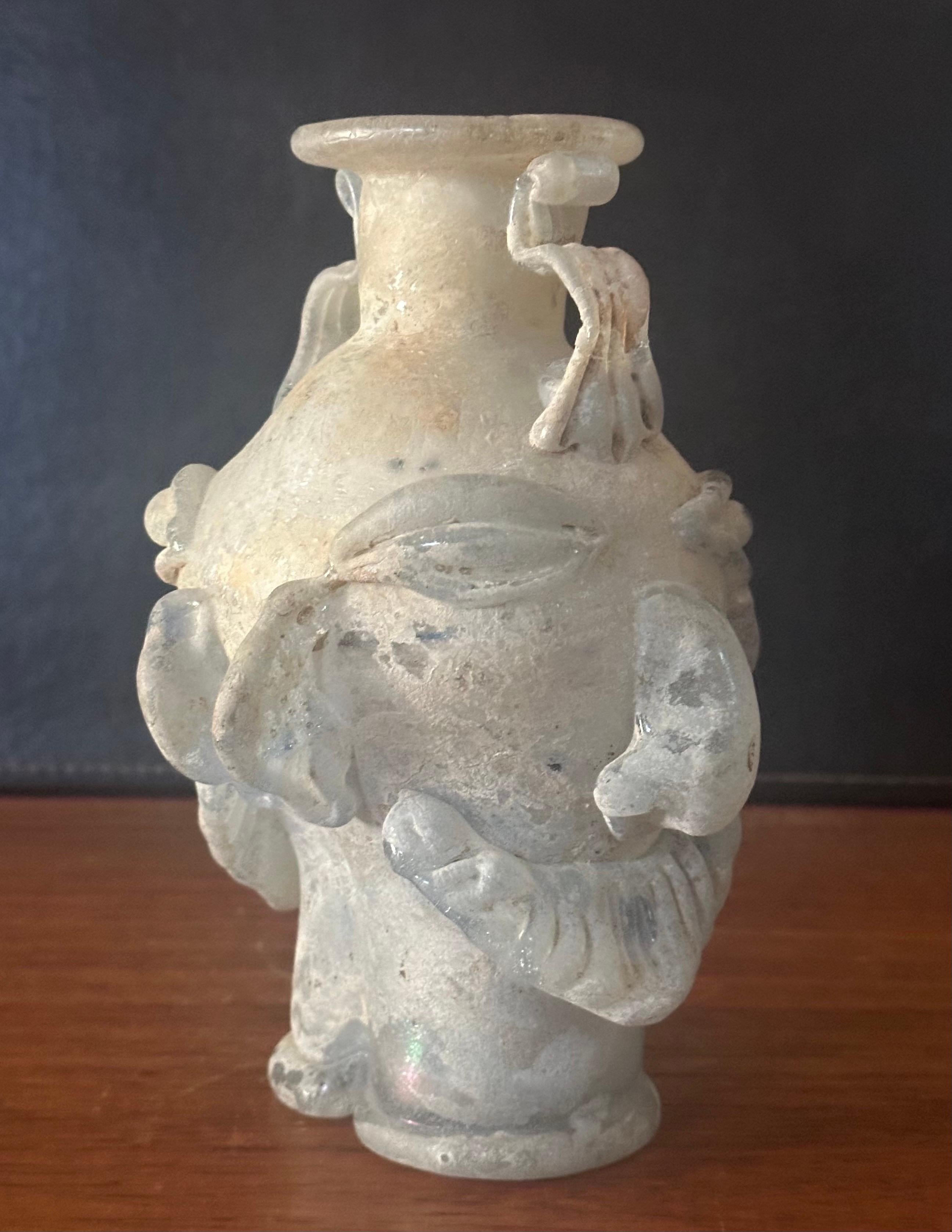 Figural Brutalist Art Glass Vase For Sale 4