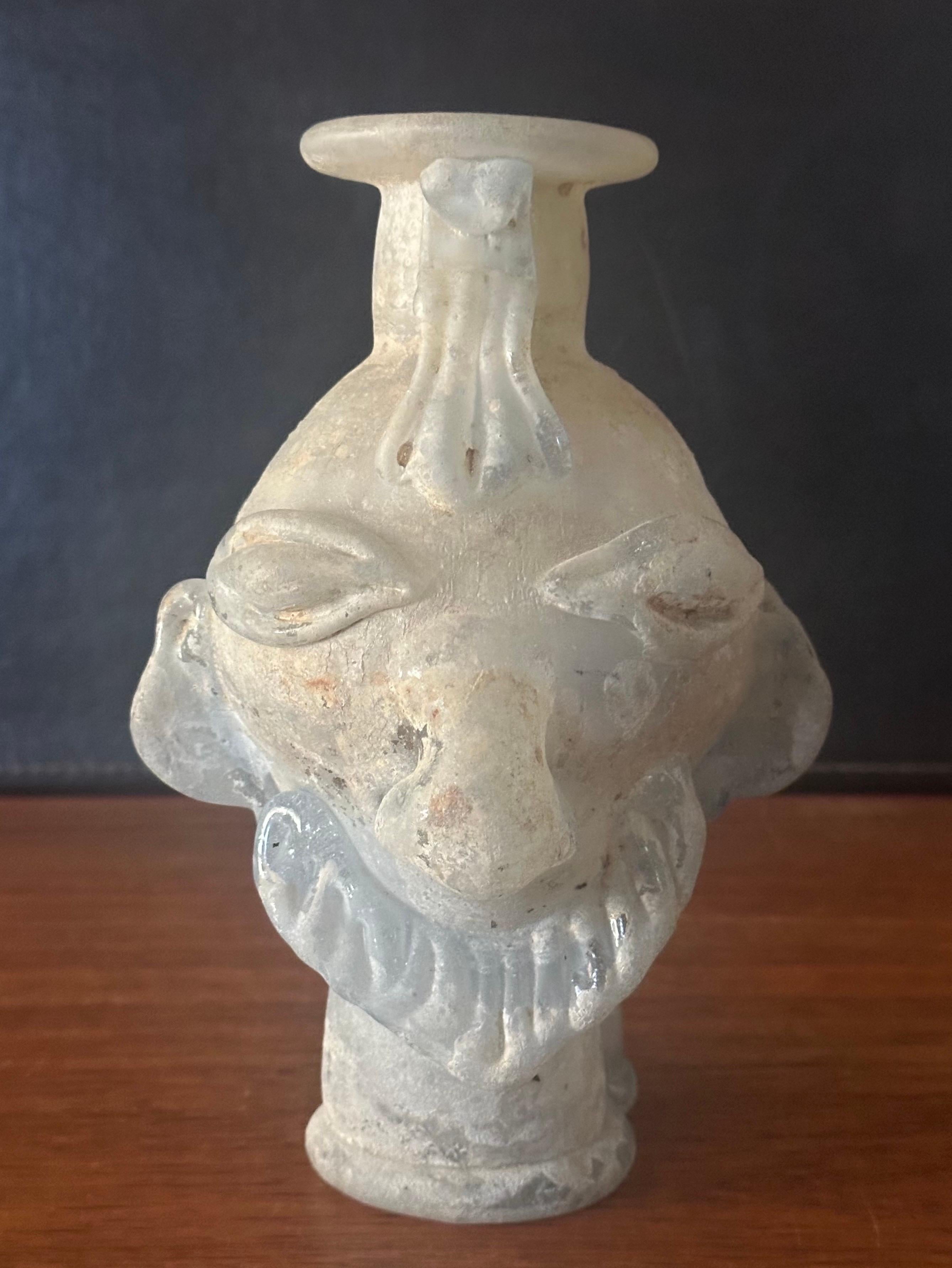 Mid-Century Modern Figural Brutalist Art Glass Vase For Sale