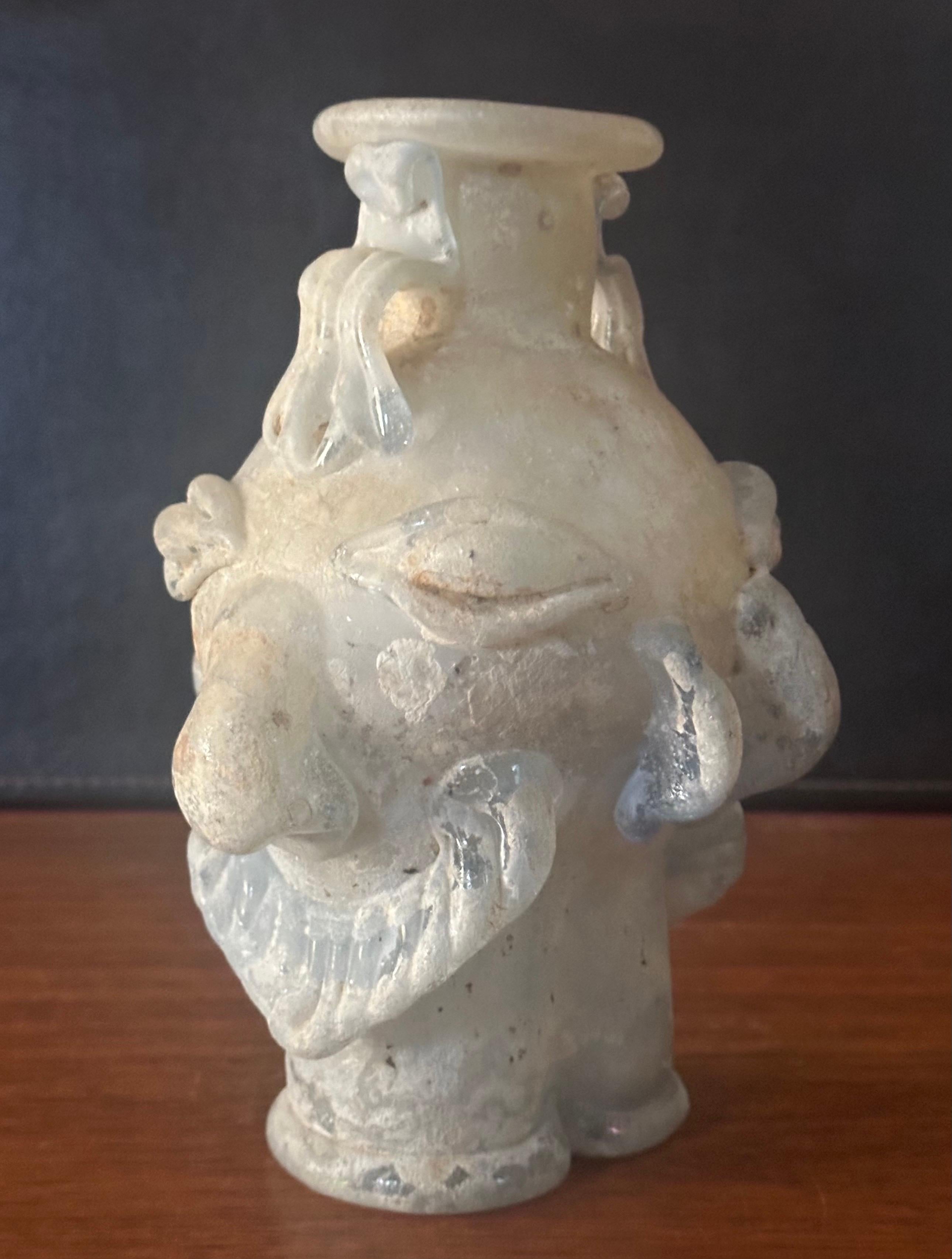 American Figural Brutalist Art Glass Vase For Sale