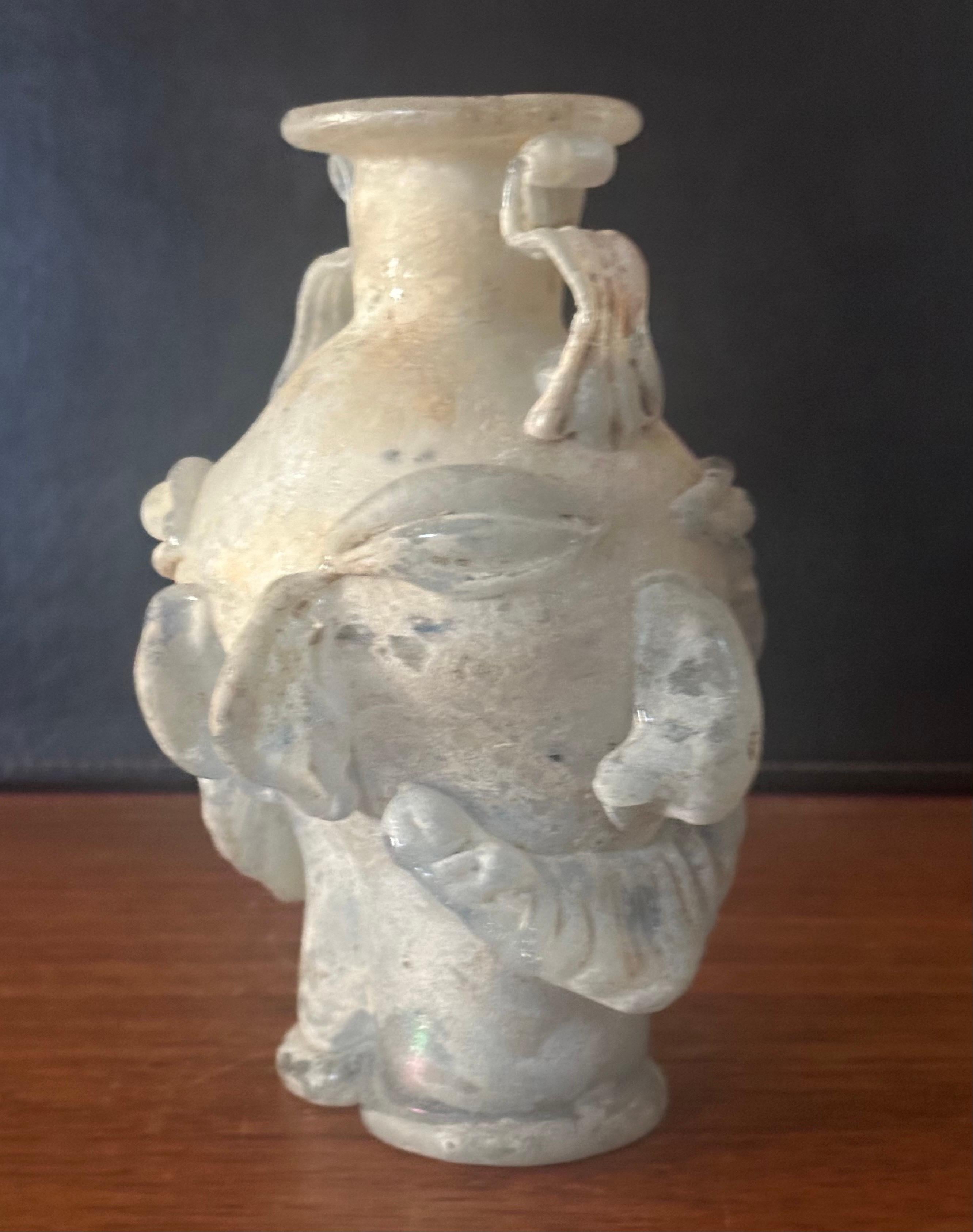 20th Century Figural Brutalist Art Glass Vase For Sale