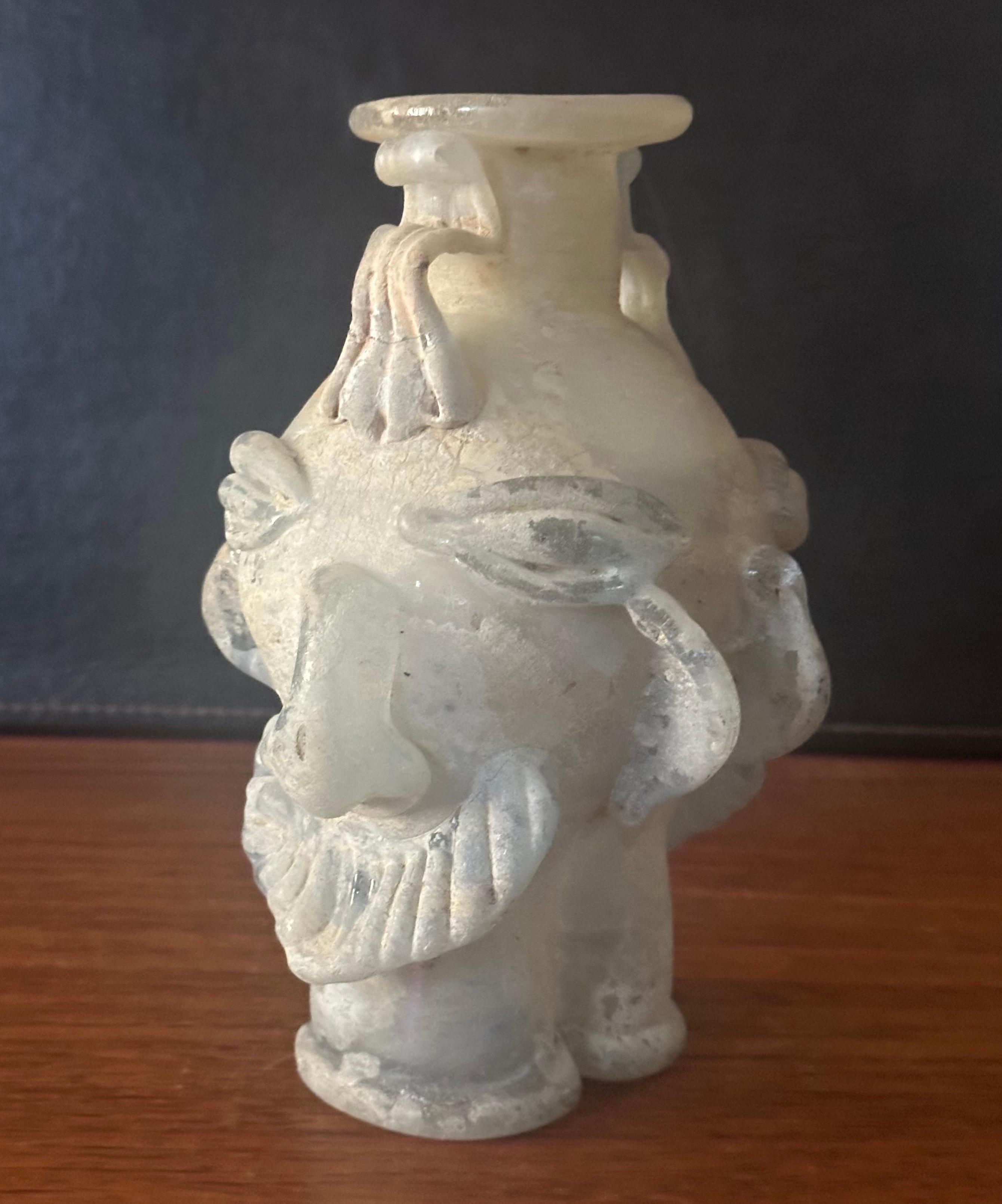 Figural Brutalist Art Glass Vase For Sale 1