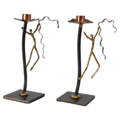 Vintage Figural Candleholder Set