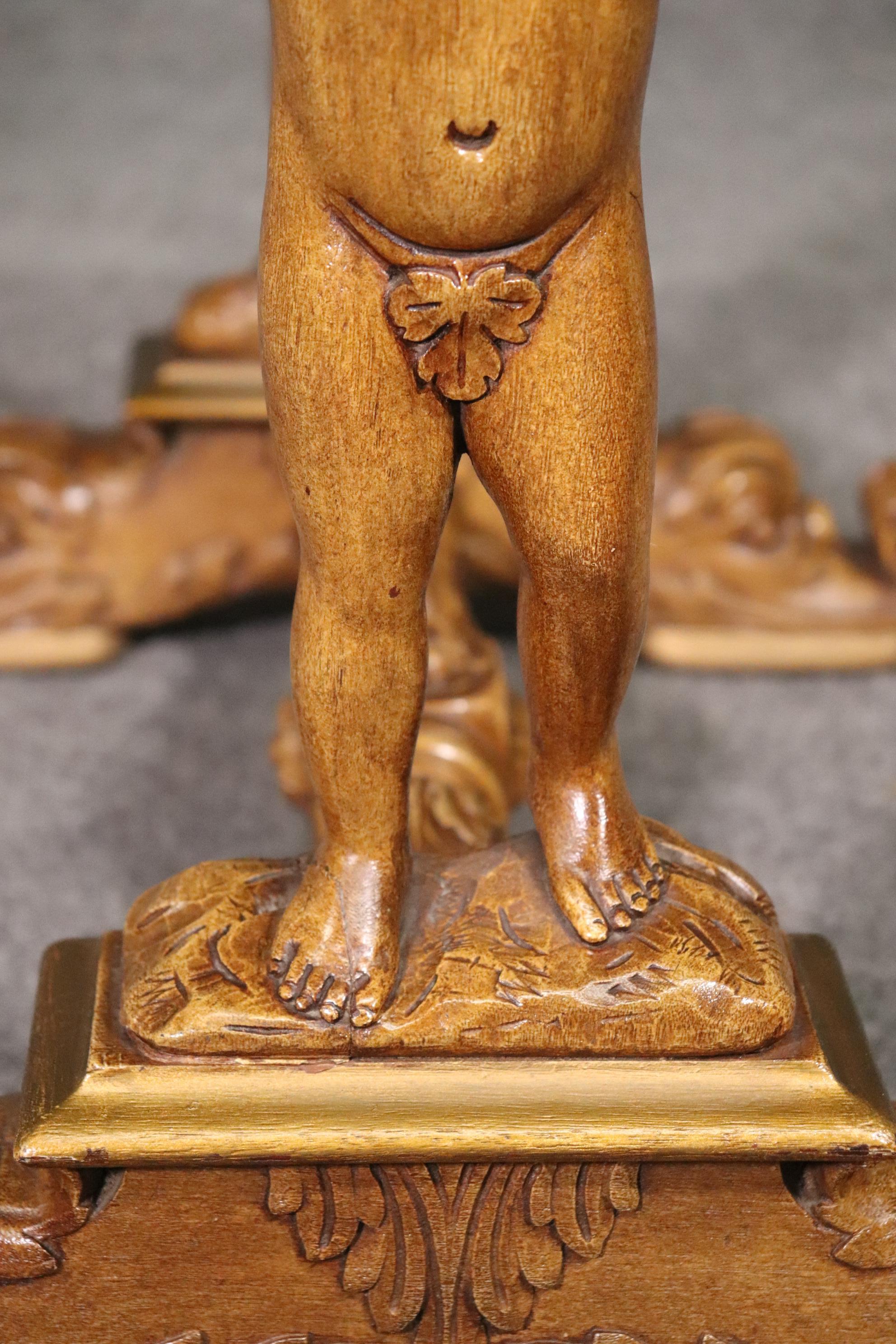 Figural Carved Walnut Marble Top Putti Cherub Cooffee Table Cuirca, 1920 8