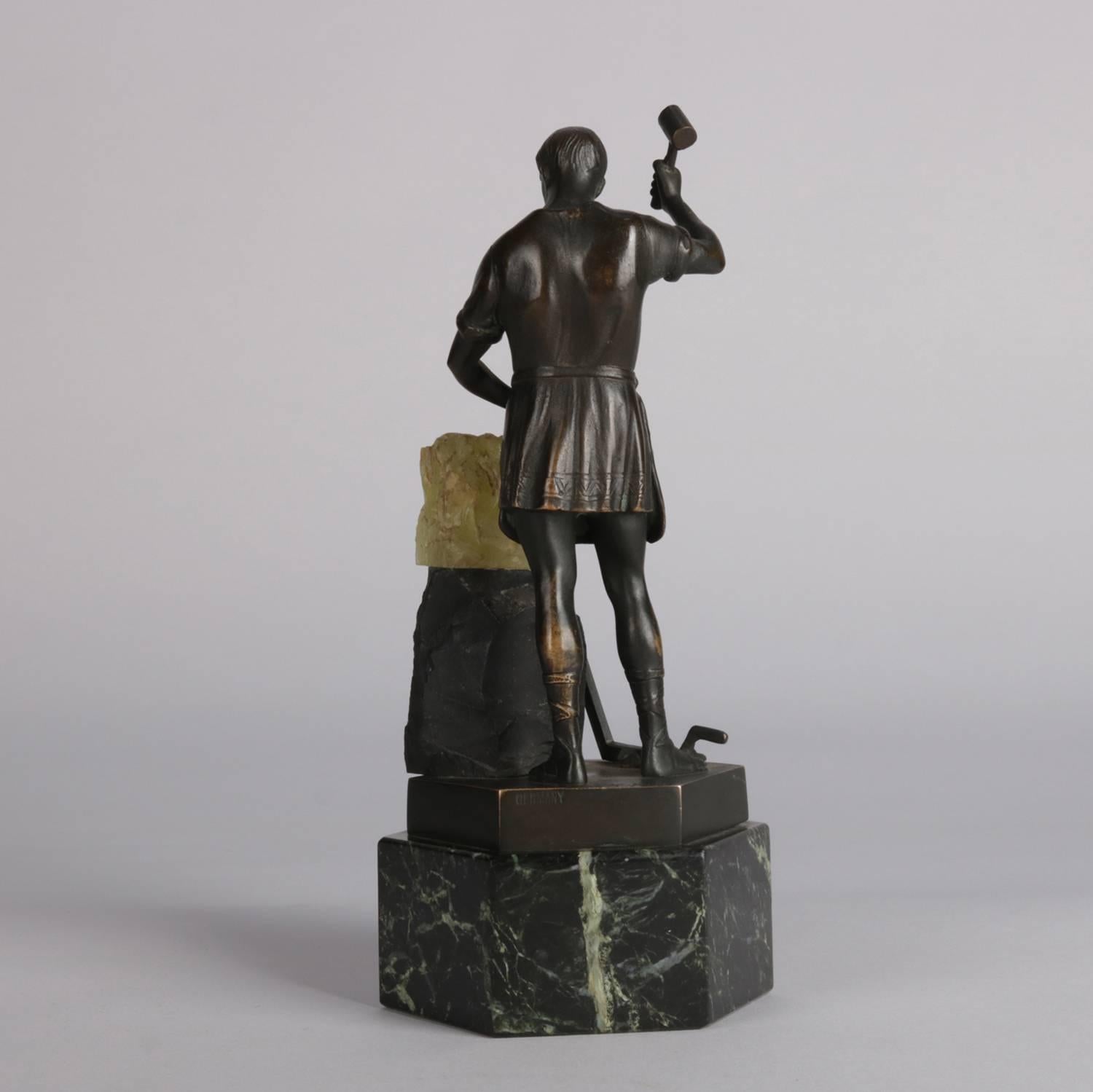 Greco Roman Figural Cast Bronze Portrait Sculpture of Classical 