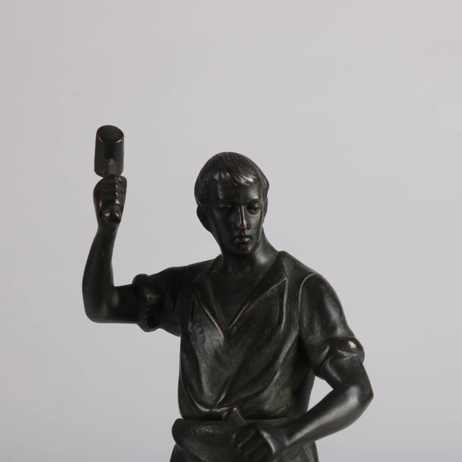 20th Century Figural Cast Bronze Portrait Sculpture of Classical 