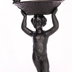 Figural Cast Iron Cherub Classical Garden Fountain or Planter 20th C
