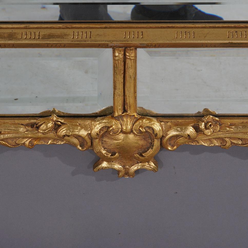 Figural Chinese Chippendale Parclose Giltwood Wall Mirror with Phoenix 20th C For Sale 9
