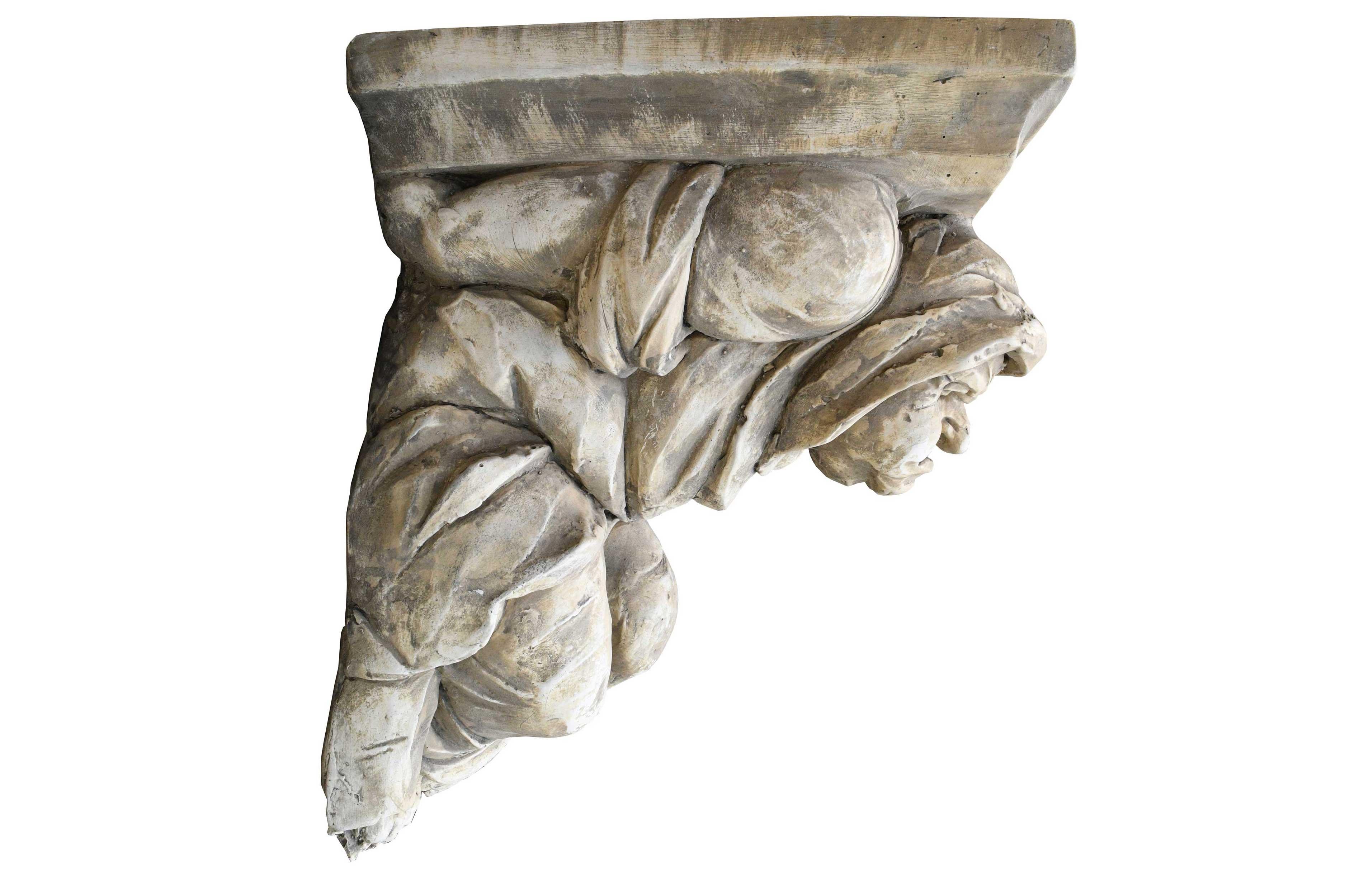 Early 20th Century Figural Clay Corbel
