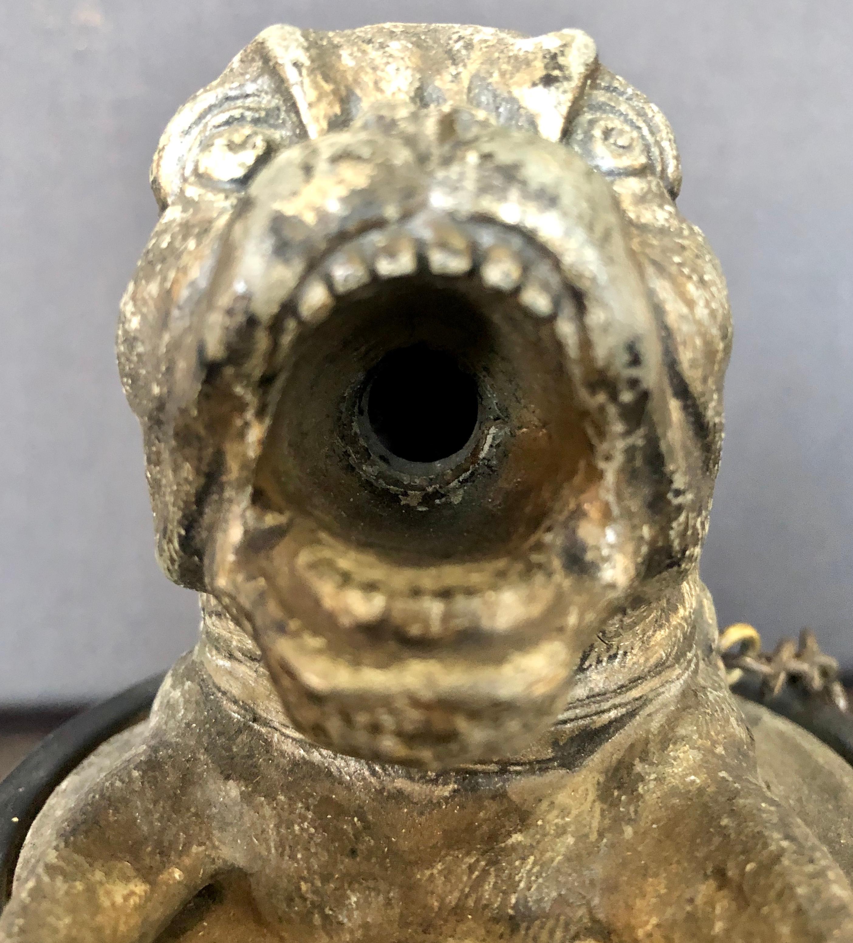 20th Century Figural Dog in a Barrel Cigar Cutter, Bulldog, Part of a Large Collection