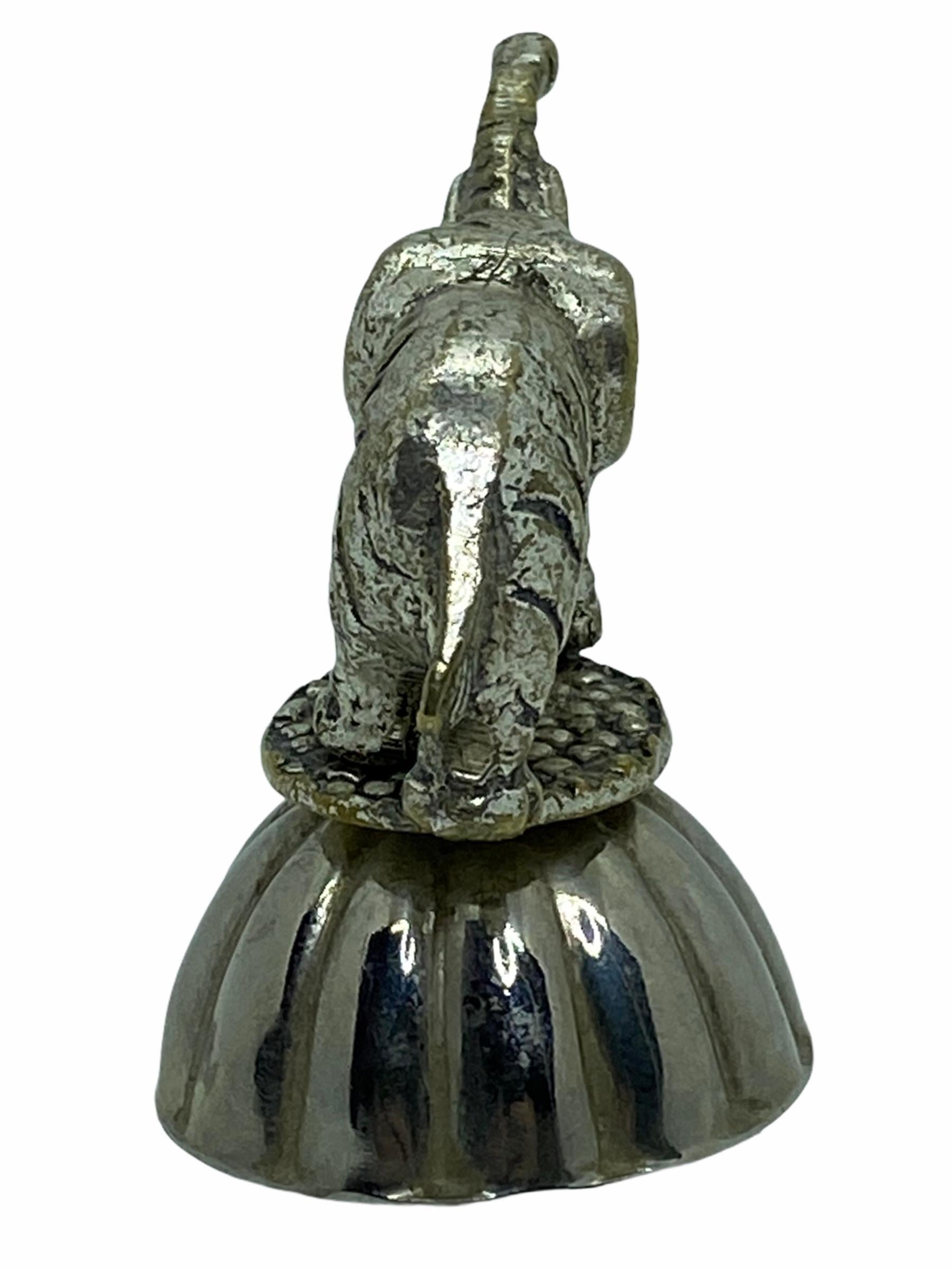 Mid-20th Century Figural Elephant Metal Bottle Stopper Topper Barware, German, 1920s