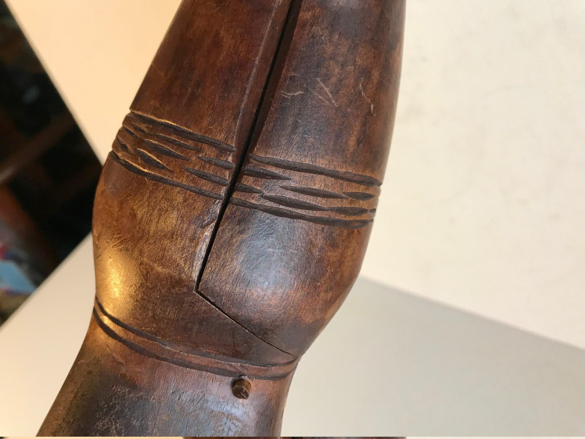 Mid-20th Century Figural Erotic Nutcracker Hand Carved in Oak, 1940s For Sale