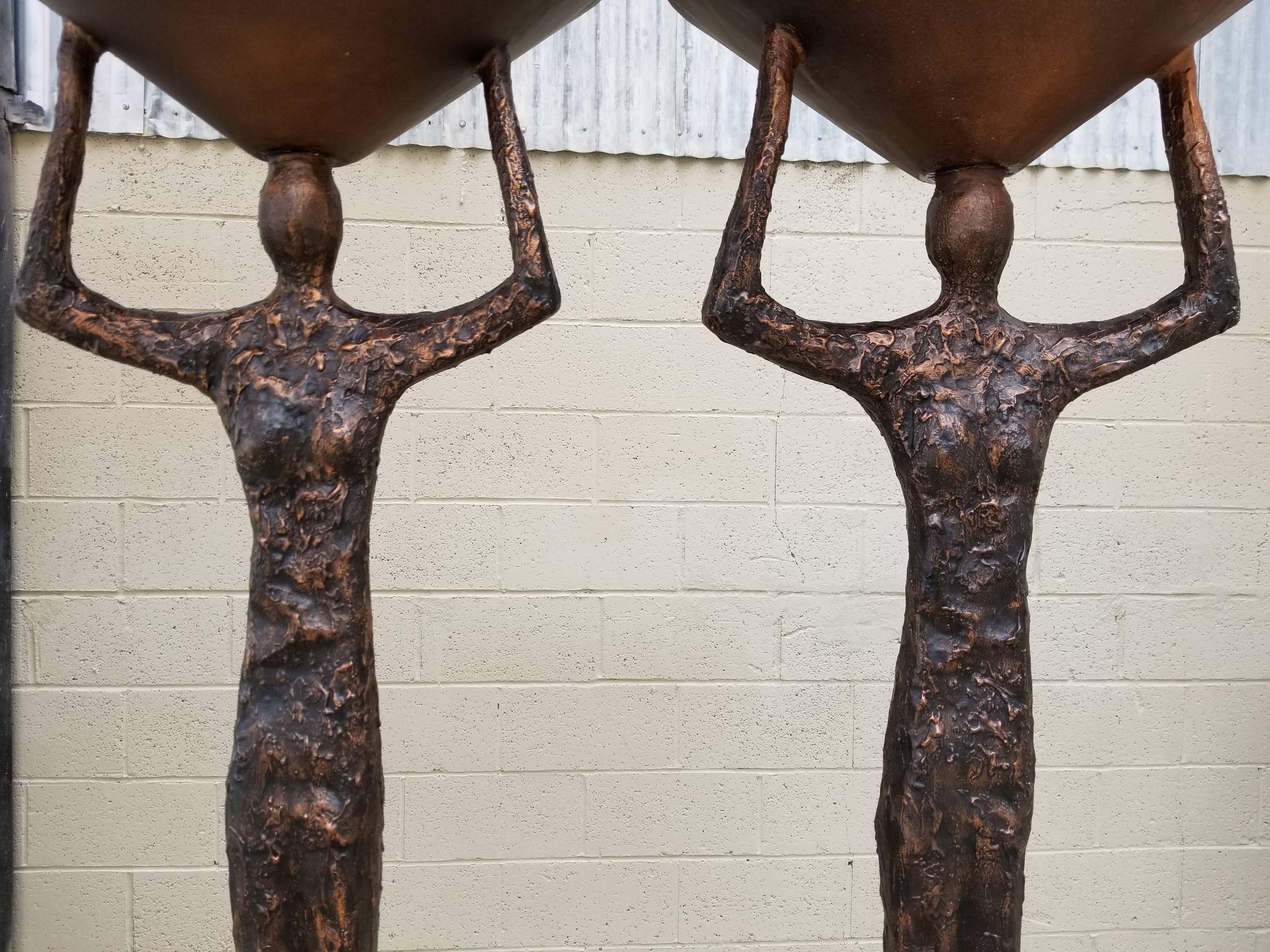 Steel Brutalist Floor Lamps in the Manner of Alberto Giacometti For Sale
