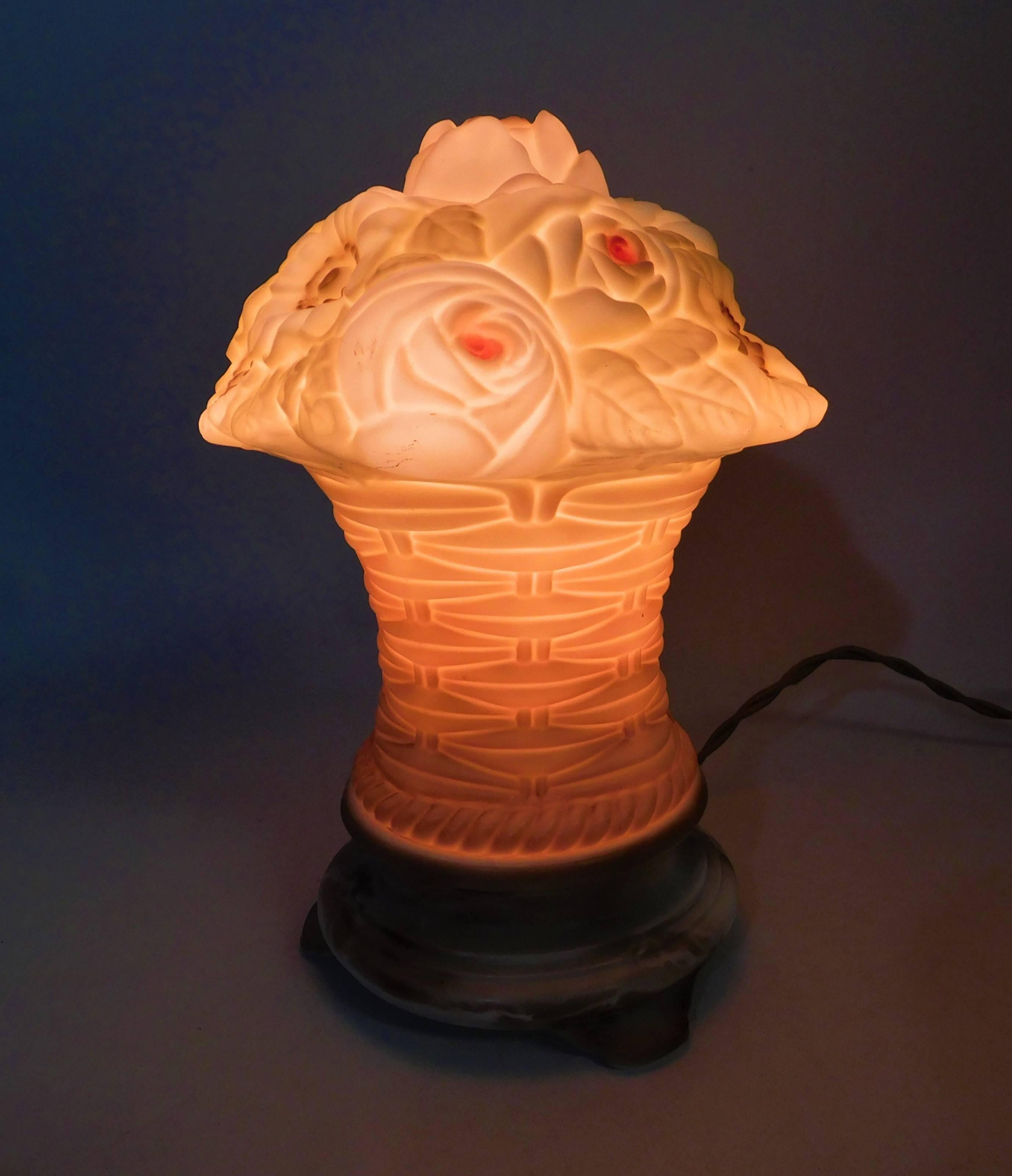 Czech  Art Deco table lamp with original electric cord.