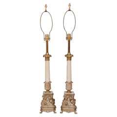 Figural French Empire Style Table Lamps, a Pair