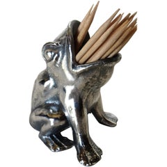 Antique Figural Frog Toothpick Holder, circa 1900