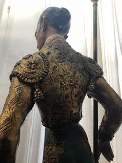 Figural Gilt Polychrome Matador Floor Lamp by Atelier de Recherché Plastique MCM