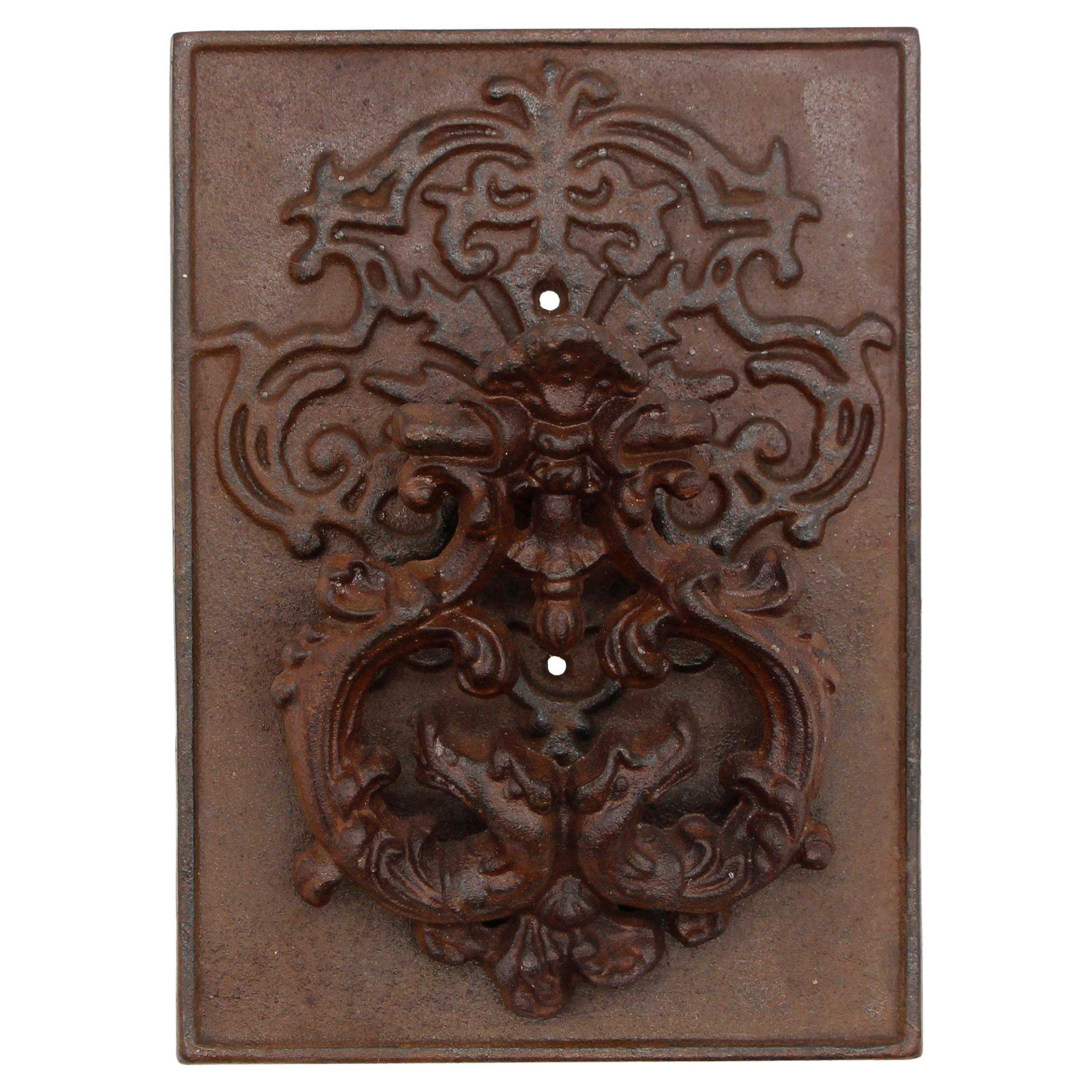 Figural Griffin Rectangular Cast Iron Ornate Door Knocker For Sale at  1stDibs griffin door knocker