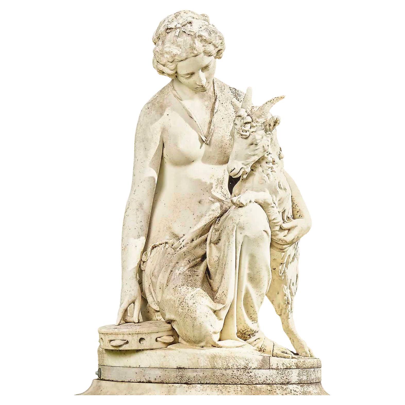 italien Groupe figuratif d'Esmeralda et de la chèvre sur un piédestal, milieu du 19e siècle en vente