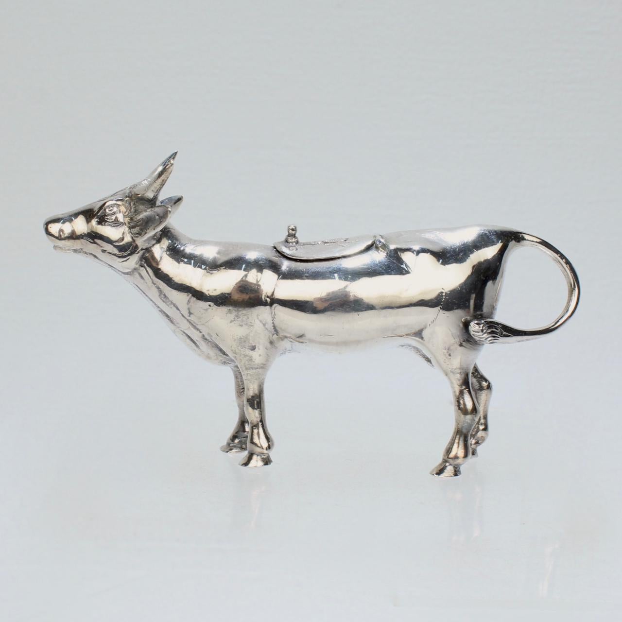 Figural Israel & Sohn Ltd. Sterling Silber Kuh Milchkännchen oder Milchkrug im Zustand „Gut“ im Angebot in Philadelphia, PA