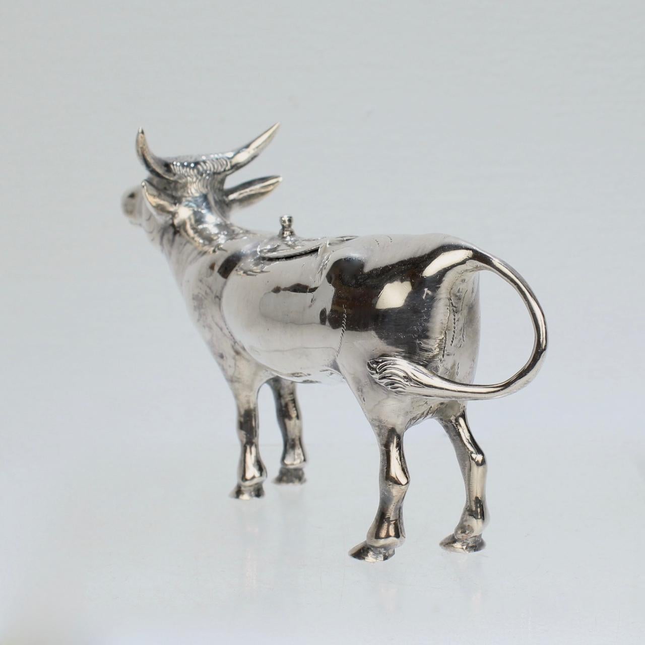 Figural Israel & Sohn Ltd. Sterling Silber Kuh Milchkännchen oder Milchkrug für Damen oder Herren im Angebot