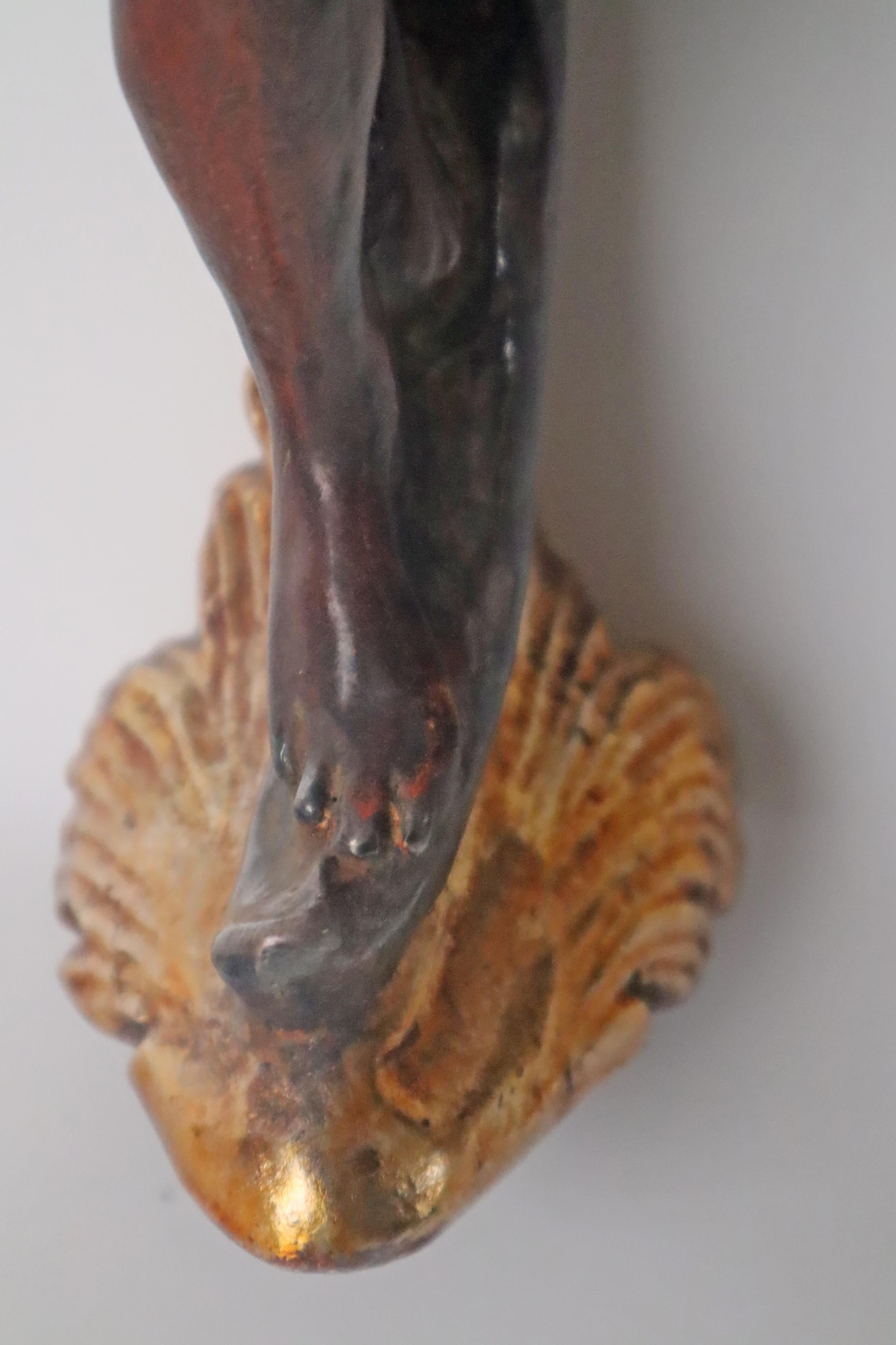 Figural Italian Hollywood Regency Wall Sconce pair Unique, 1950s For Sale 5