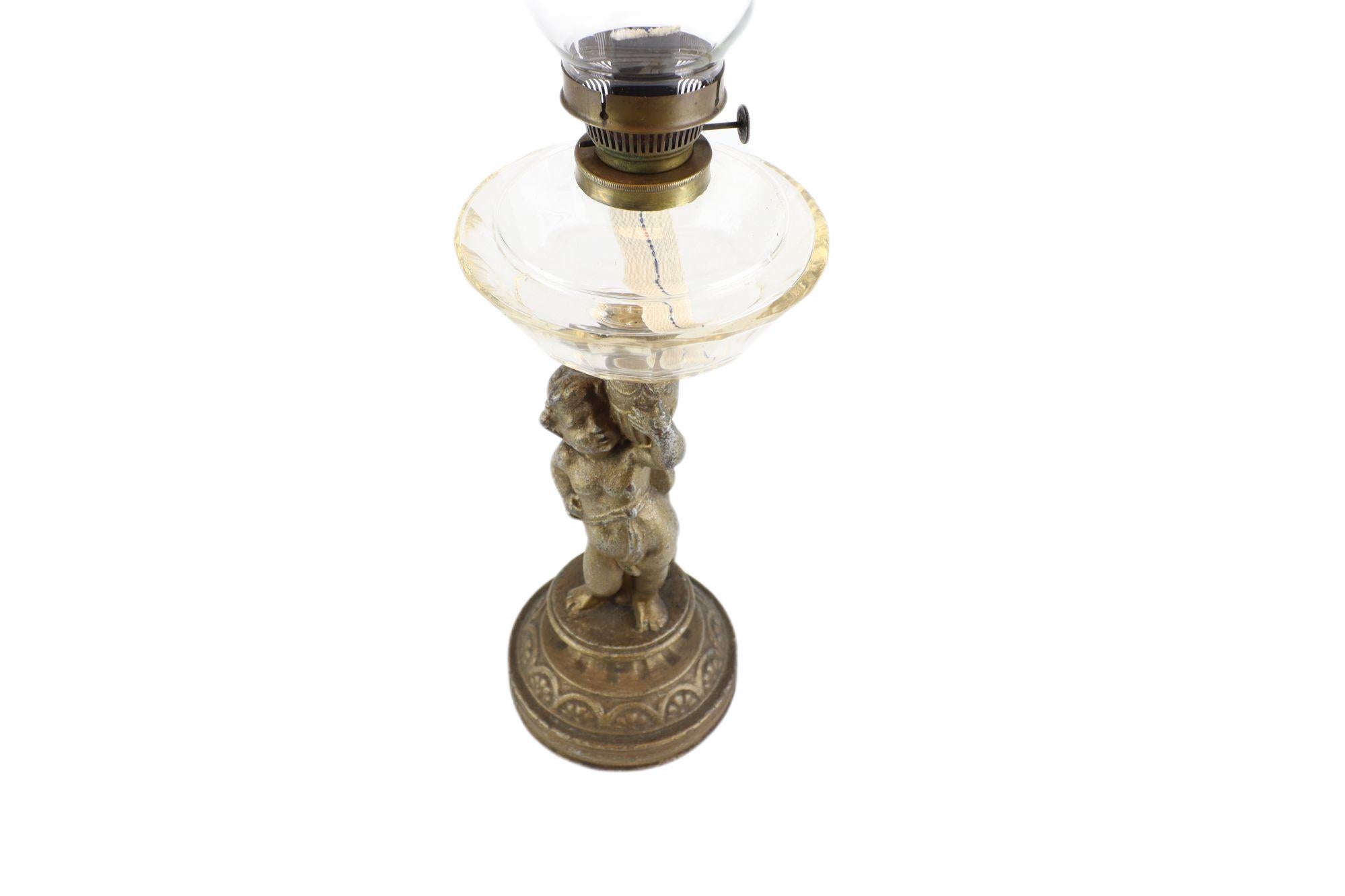 Figural Kerosene Table Lamp R. Ditmar Wien In Good Condition For Sale In Brno, CZ