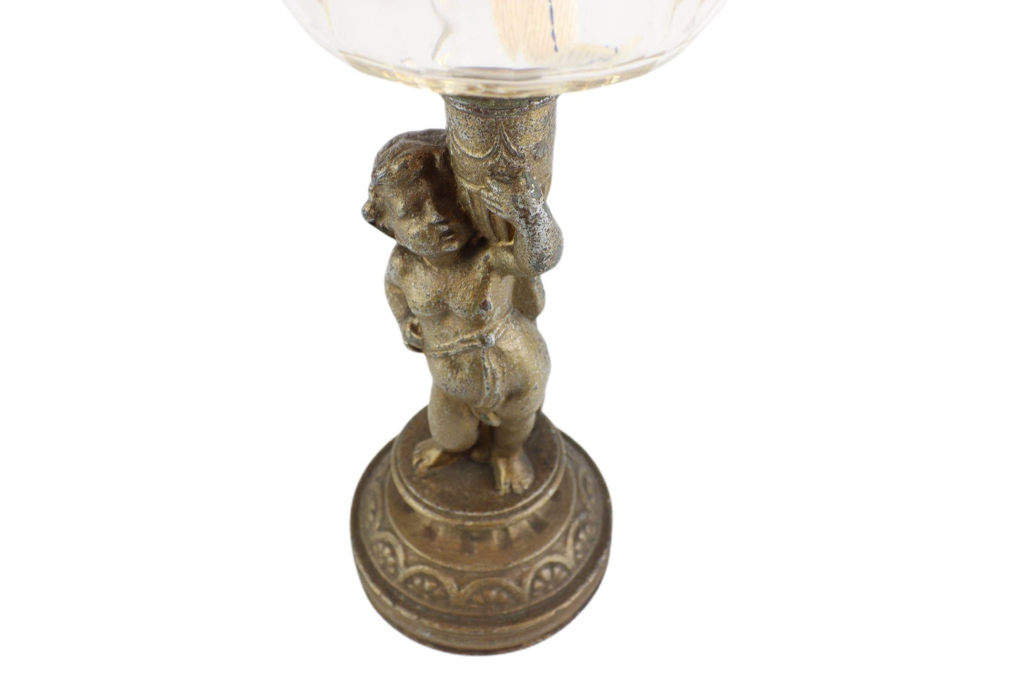 Early 20th Century Figural Kerosene Table Lamp R. Ditmar Wien For Sale