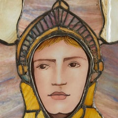 Vitrail figuratif en verre plombé de qualité Tiffany