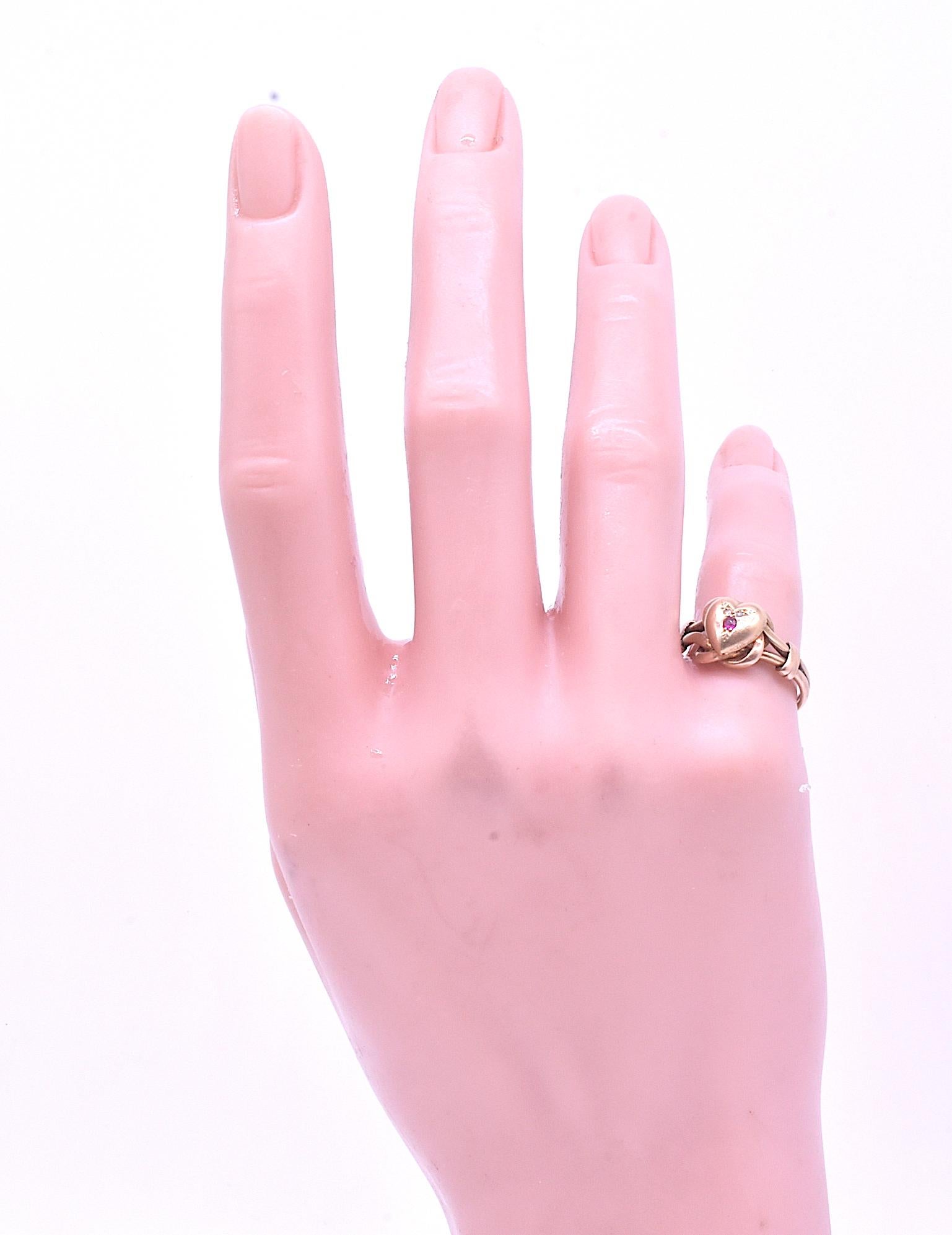 h&m pink heart ring