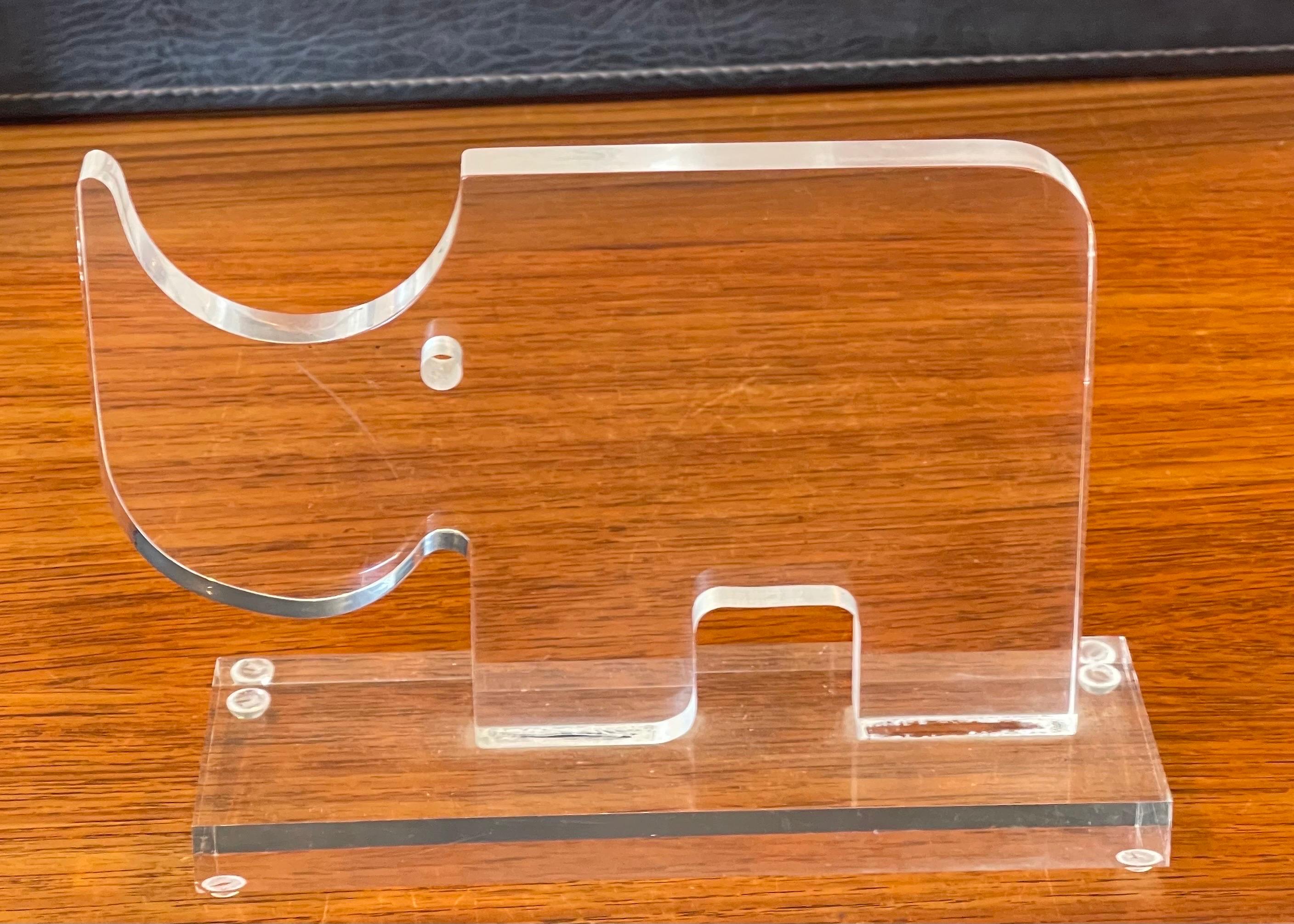 Ippopotamo figurato in lucite su base di Guzzini in vendita 5