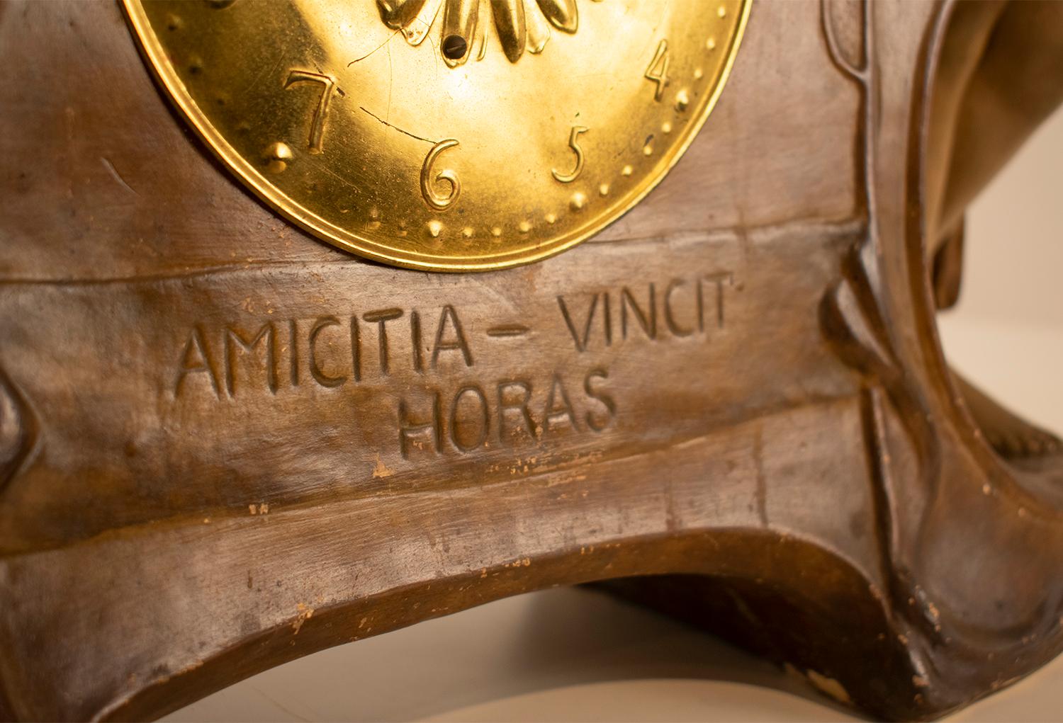 Figural Mantel Clock by Goldscheider, 1890's 4